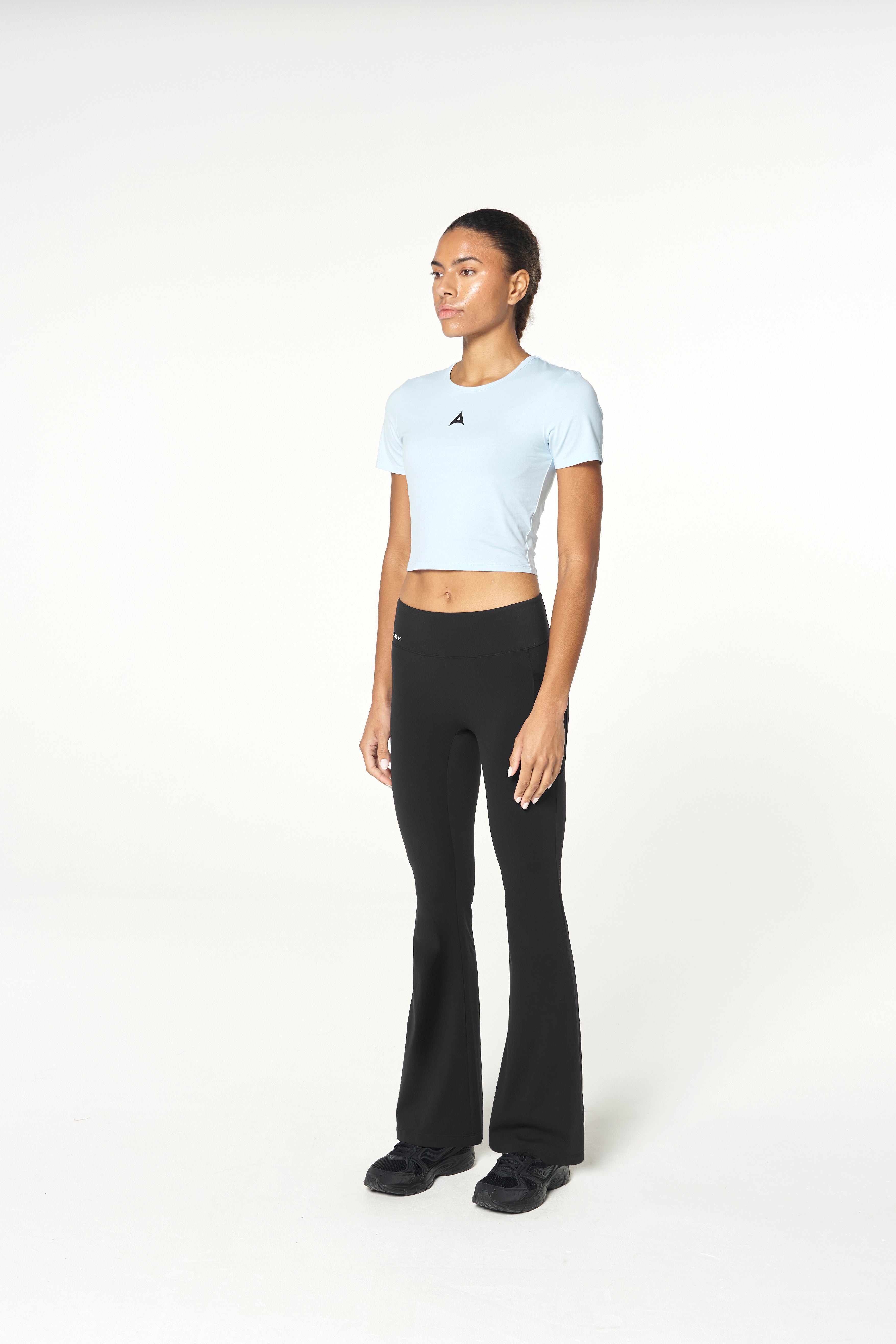 WOMENS LIFEWEAR PANEL CROPPED T-SHIRT - PALE BLUE