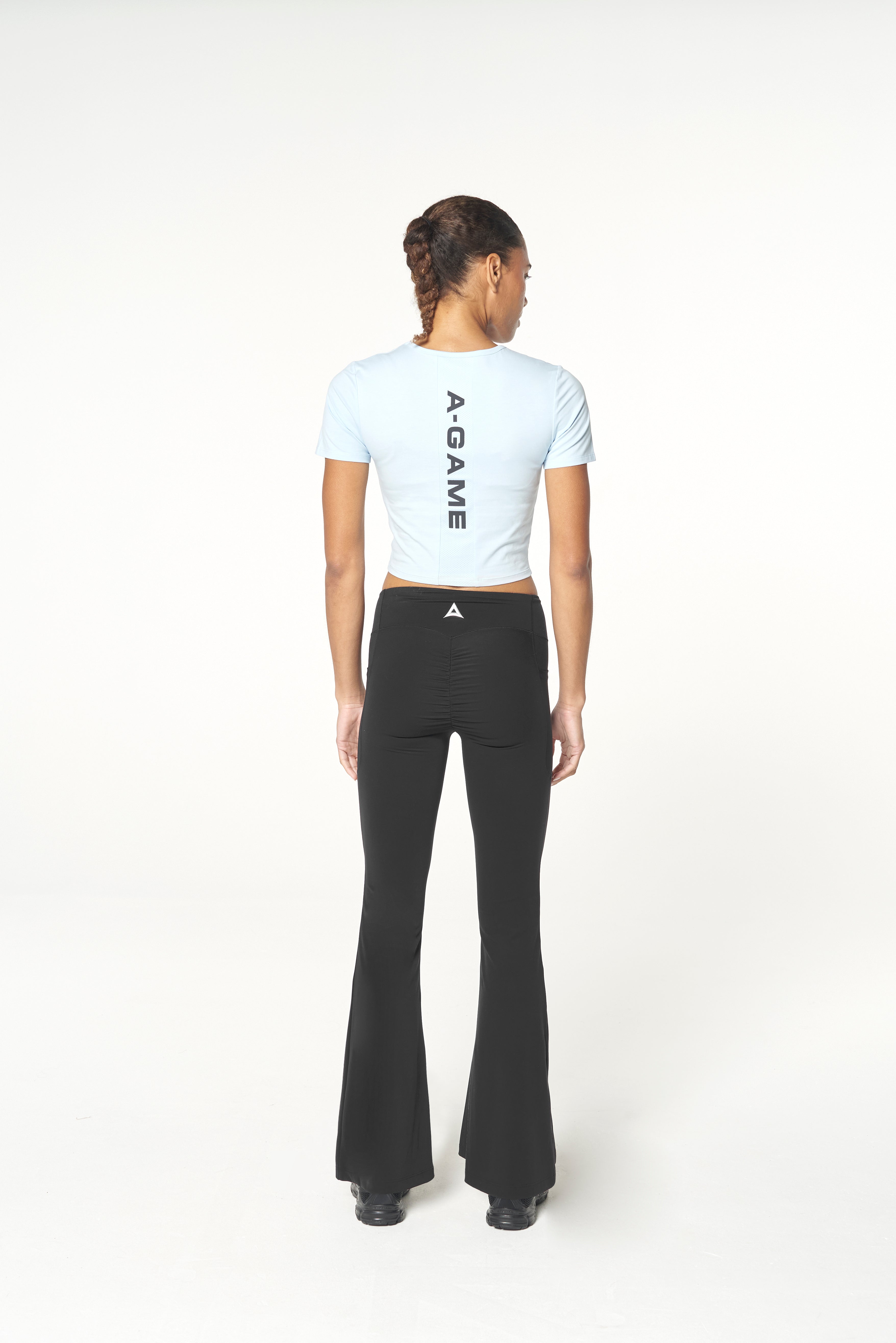 WOMENS LIFEWEAR PANEL CROPPED T-SHIRT - PALE BLUE