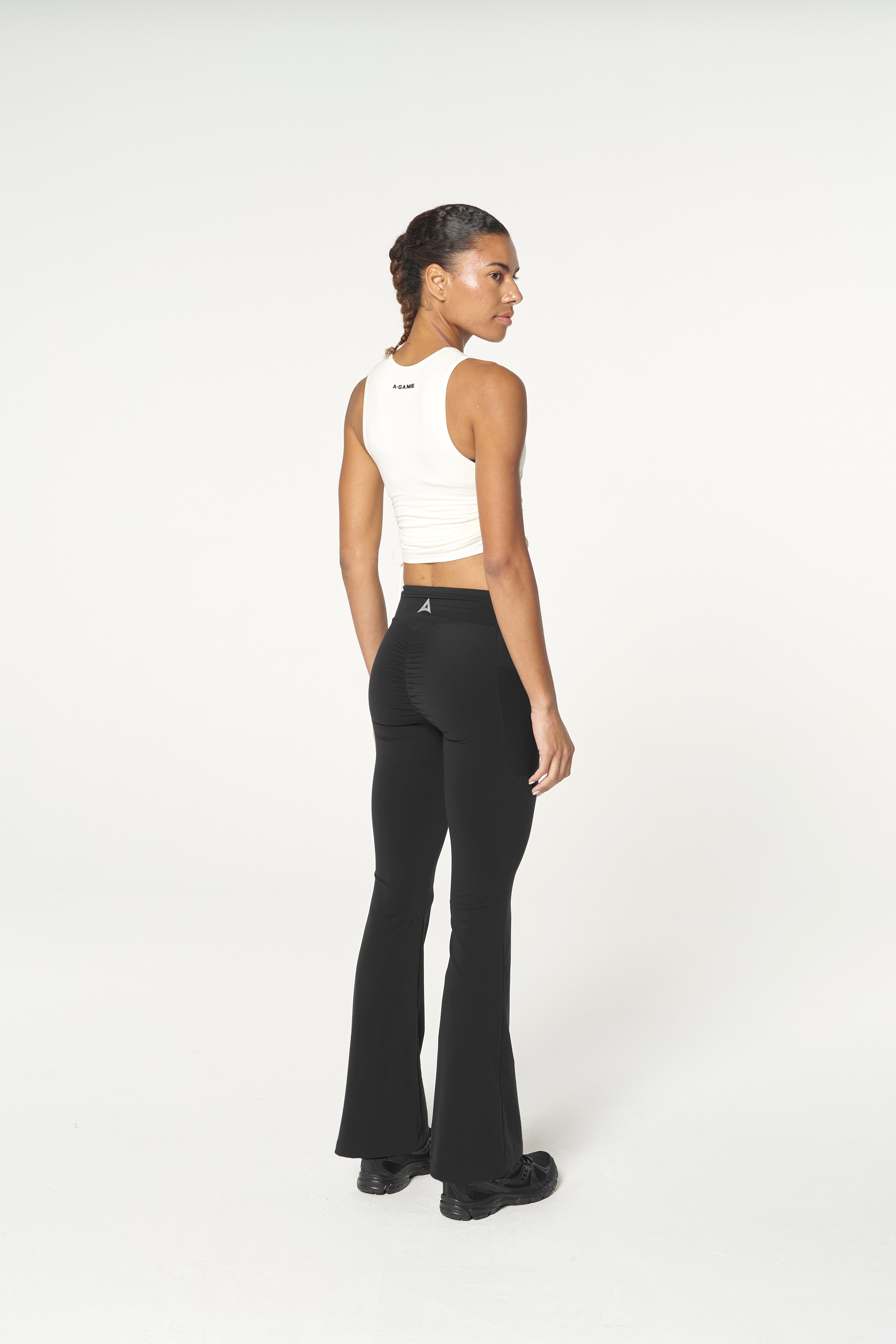 WOMENS LIFEWEAR RUCHED SIDE TANK - ECRU