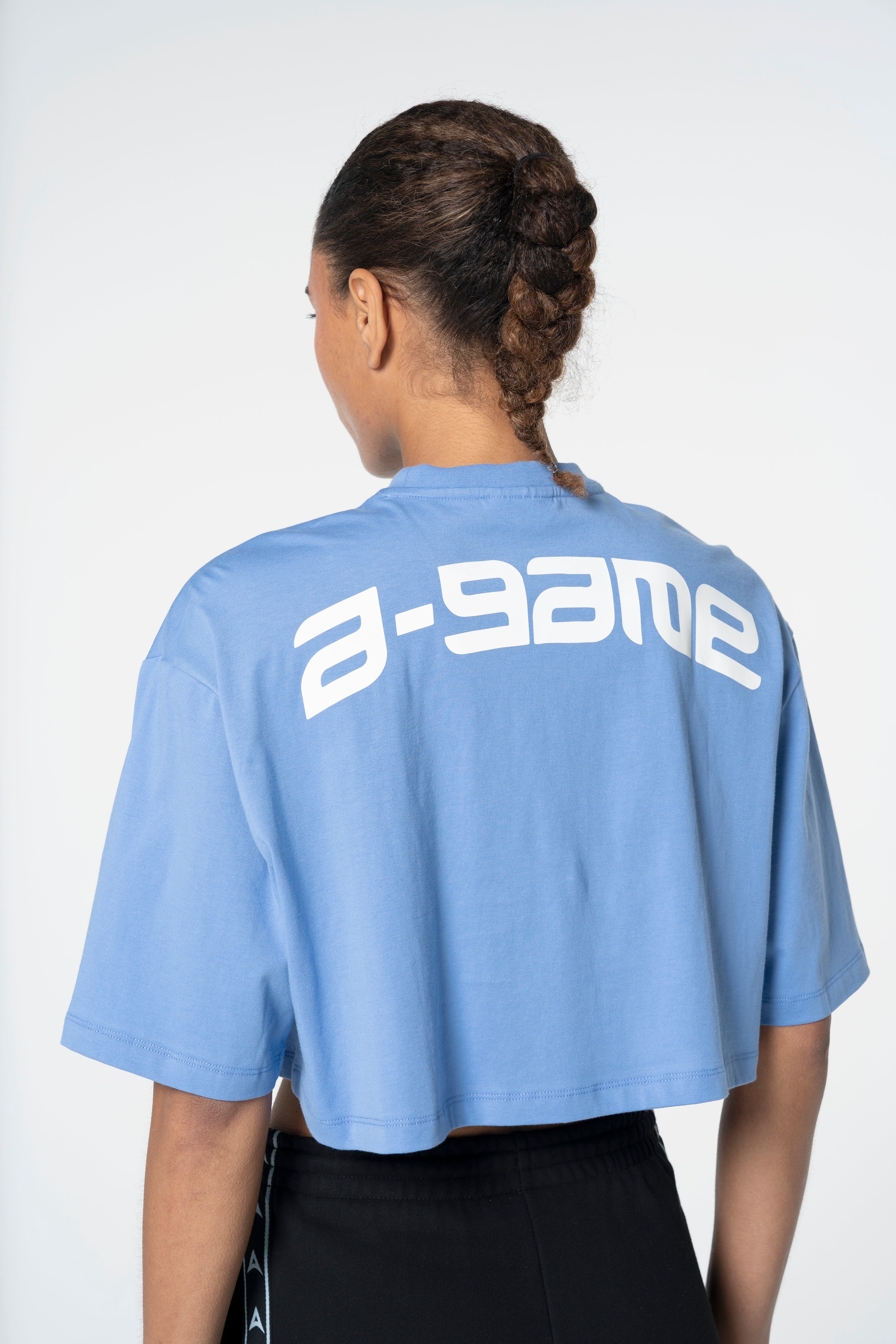 Women's Cropped Graphic T-Shirt - Cornflower