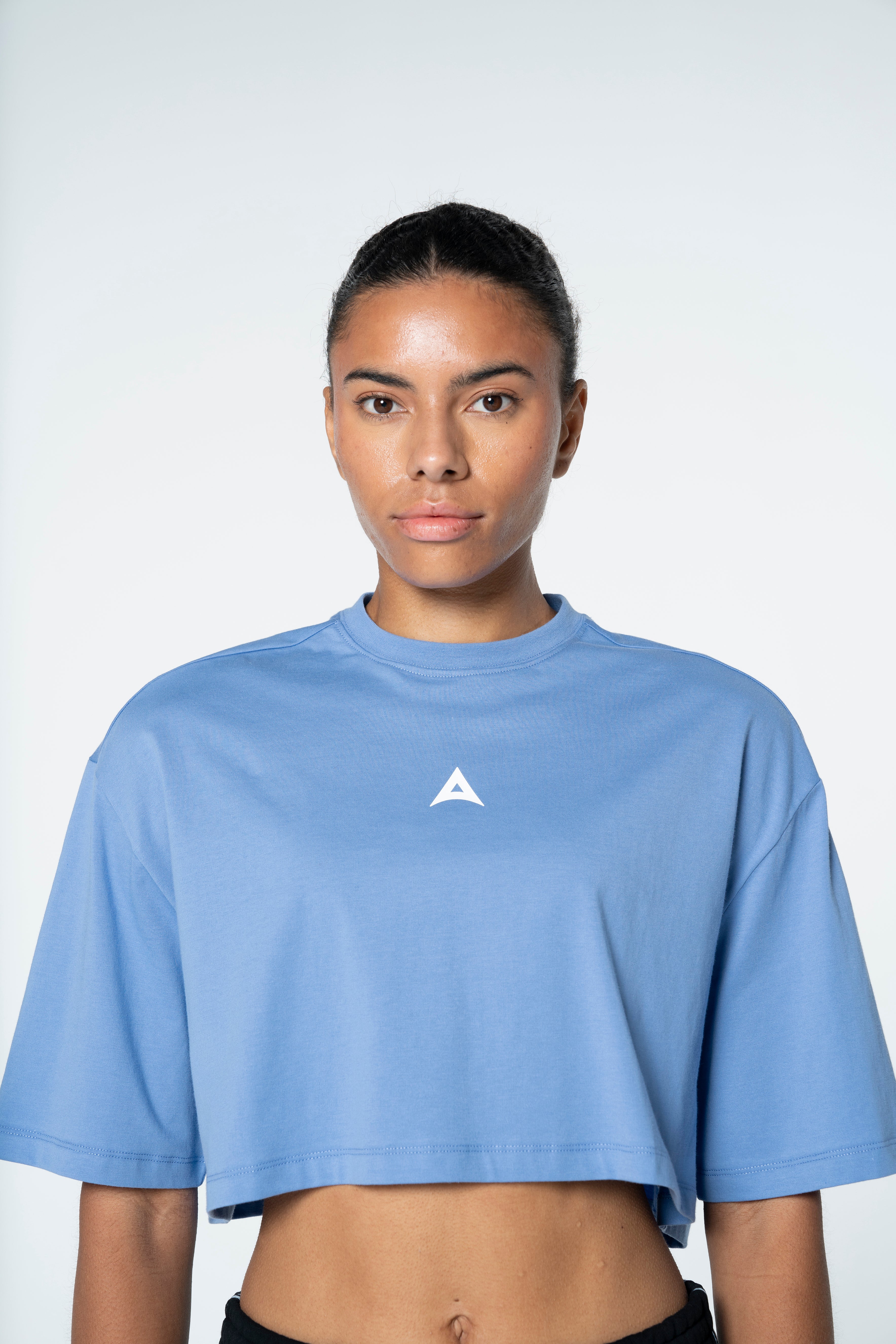 Women's Cropped Graphic T-Shirt - Cornflower