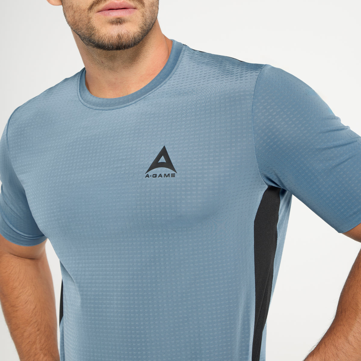 Men's Panelled Training T-Shirt - Ocean Blue/Black