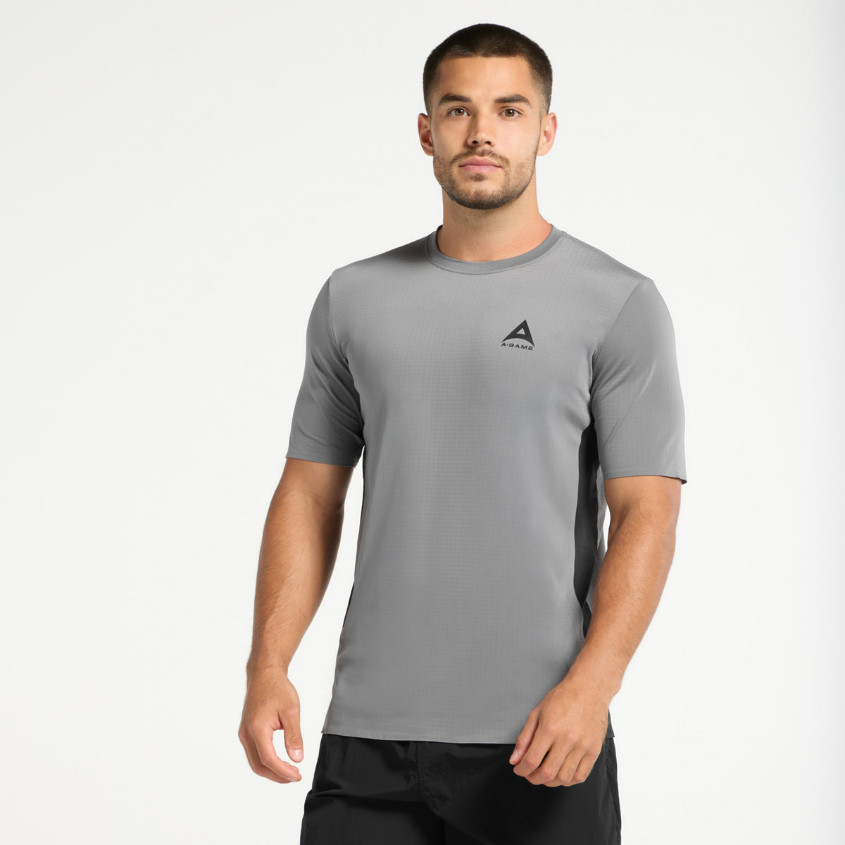 Men's Panelled Training T-Shirt - Charcoal/Black