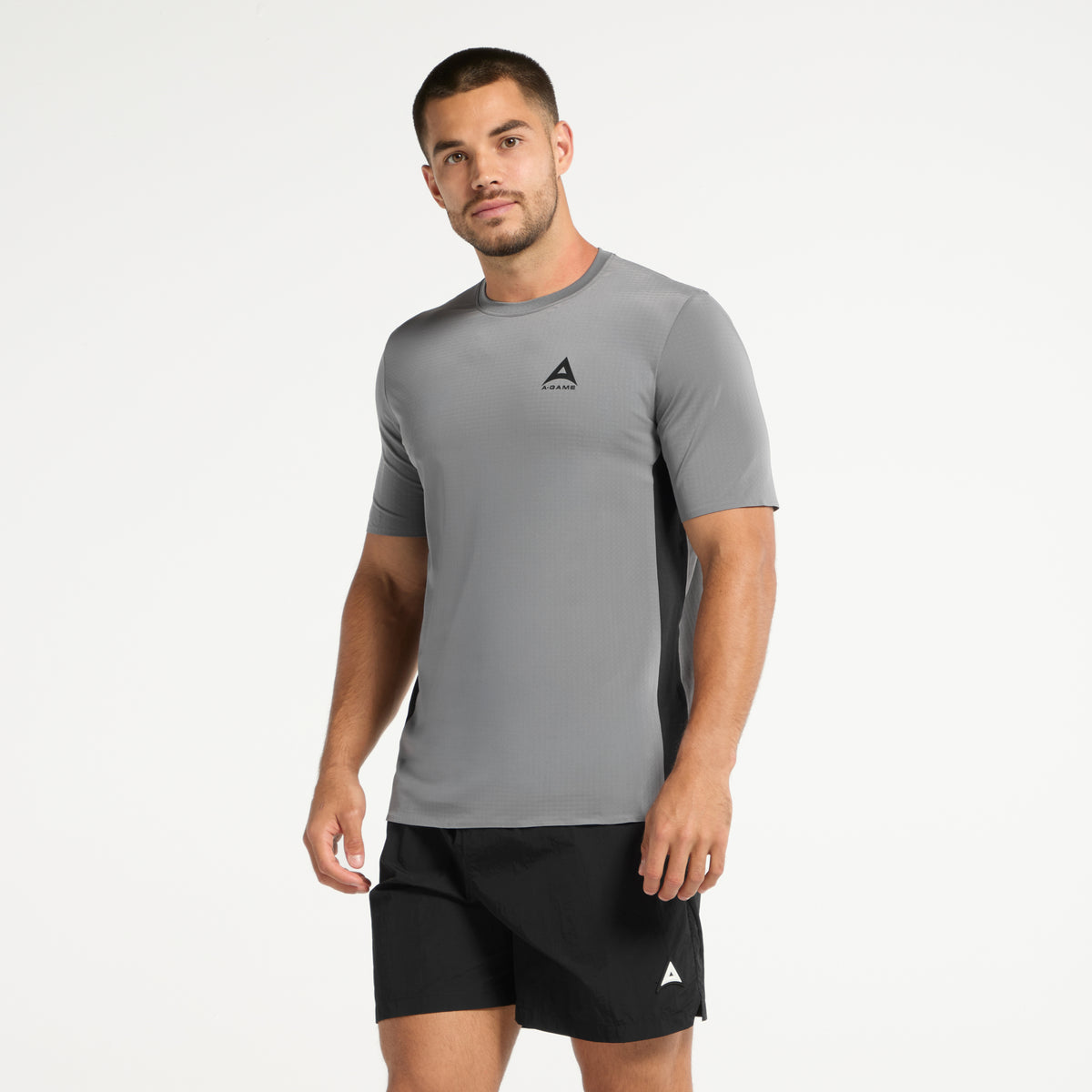 Men's Panelled Training T-Shirt - Charcoal/Black