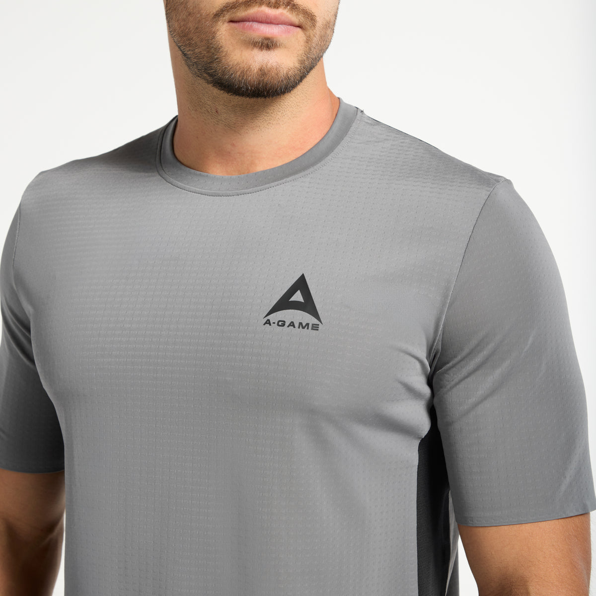 Men's Panelled Training T-Shirt - Charcoal/Black