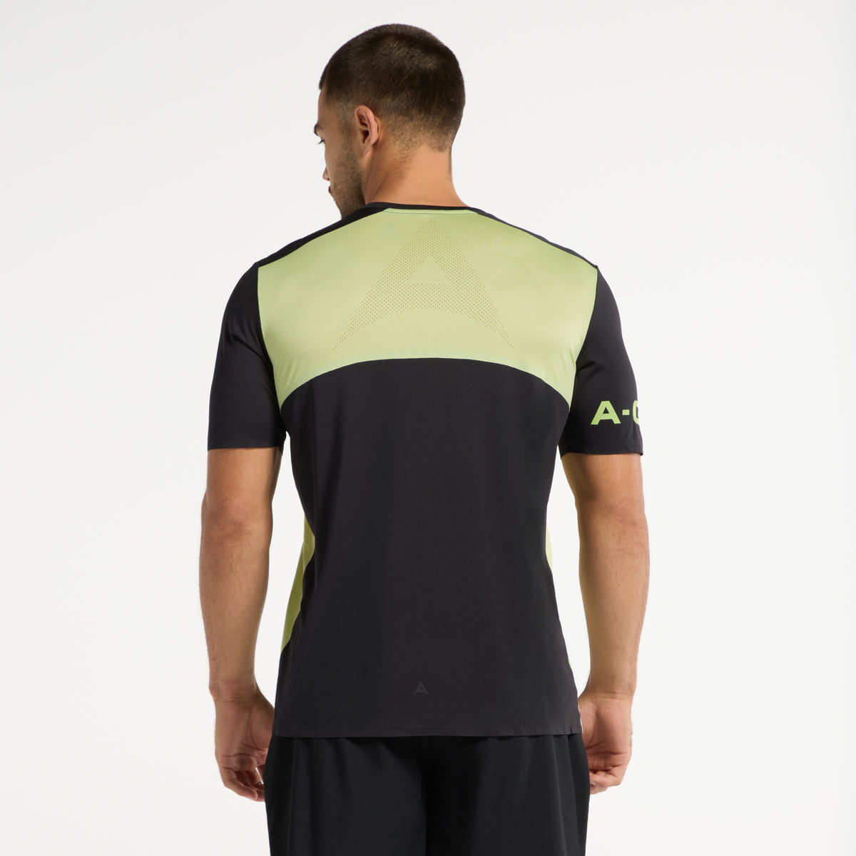 Men's Panelled Training T-Shirt - Lime/Black