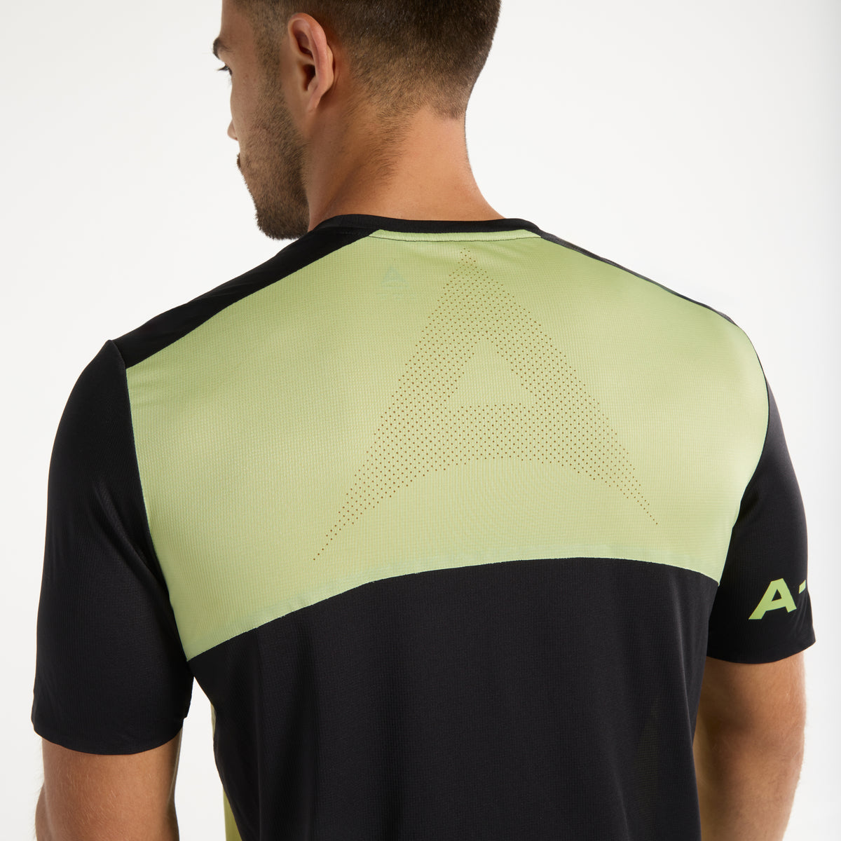 Men's Panelled Training T-Shirt - Lime/Black