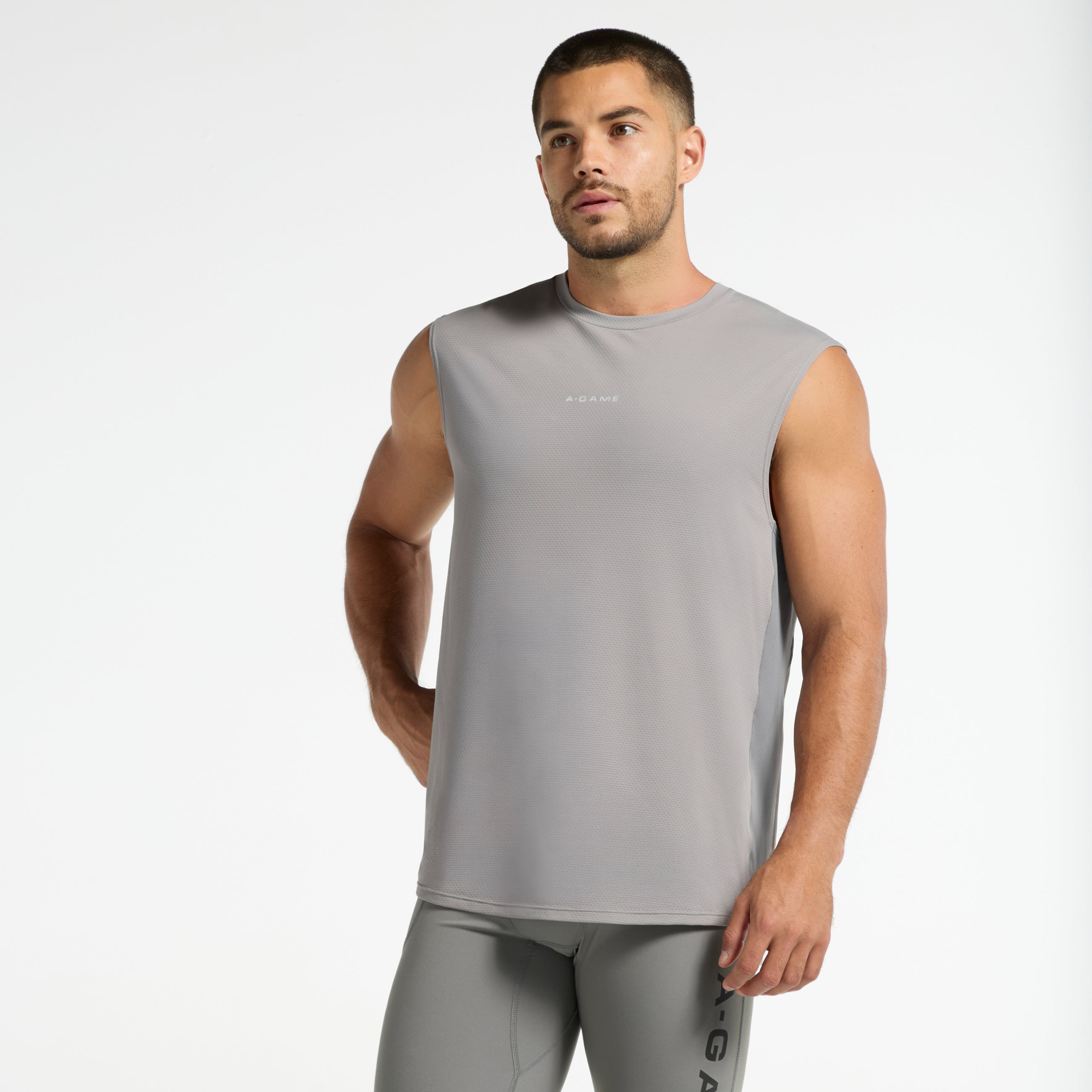 Men's Mesh Panelled Tank - Grey