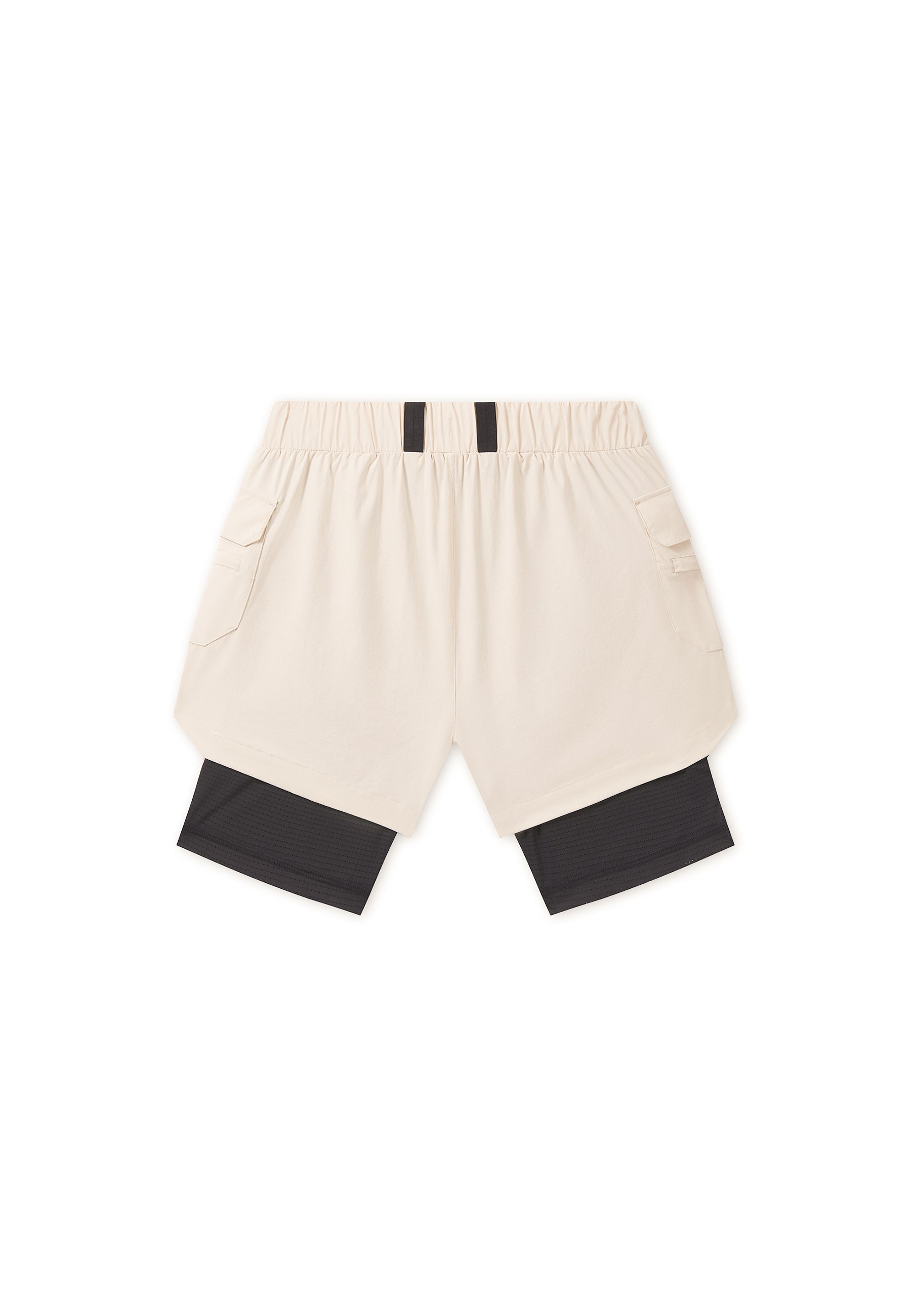 Men's 2-in-1 Cargo Shorts - Beige / Black