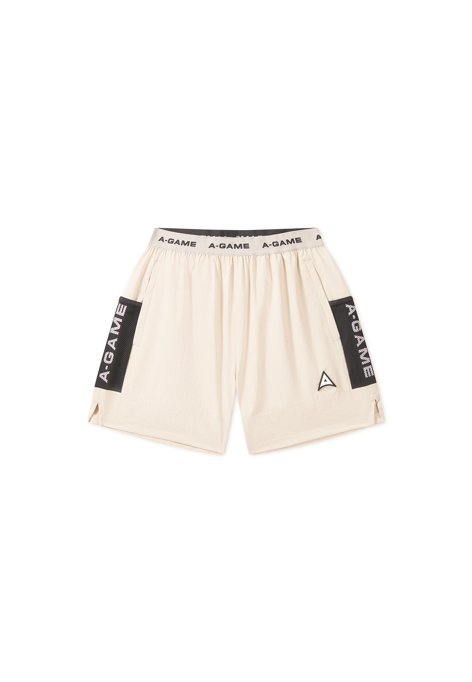 Men's Colour Block Training Shorts - Beige / Black