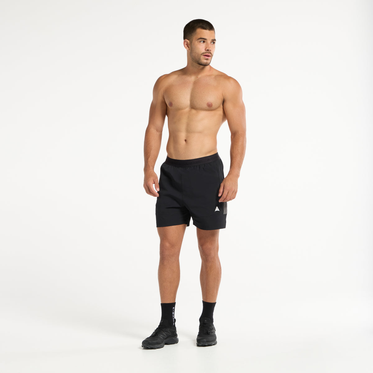 Men's Colour Block Training Shorts - Black / Grey