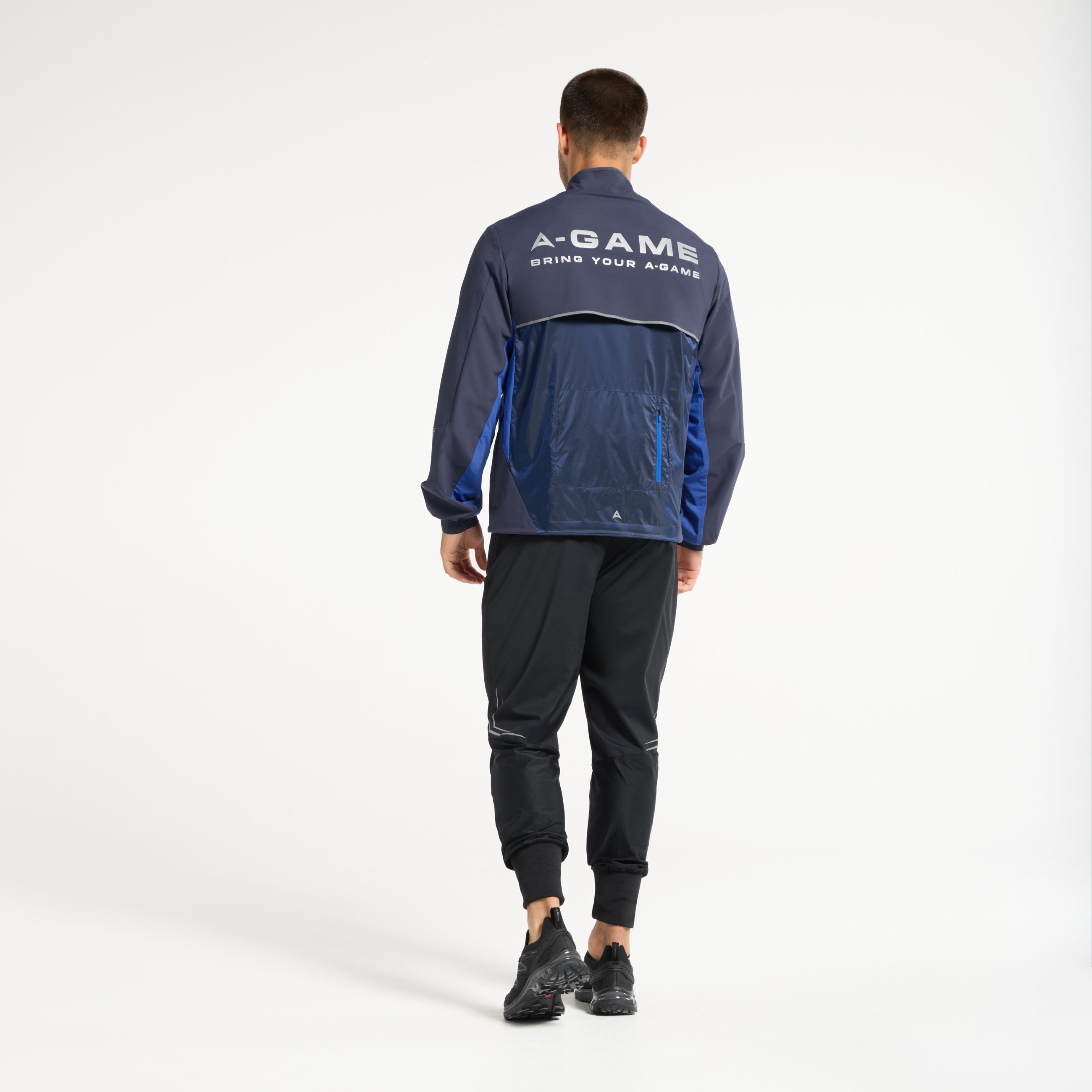 Men's Lightweight Windbreaker Jacket - Navy / Cobalt Blue