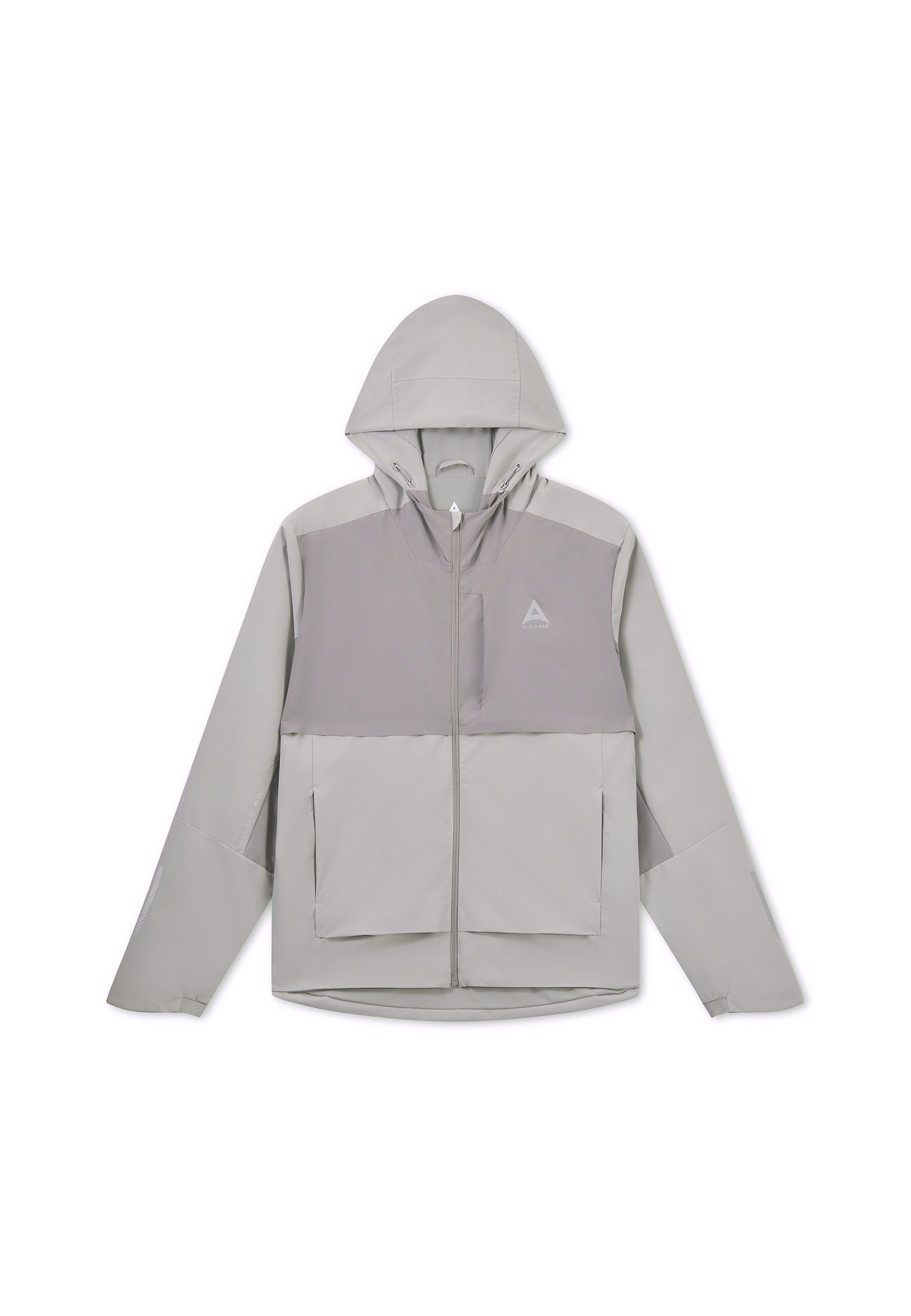 MENS PANELLED LIGHTWEIGHT JACKET - GREY / DK GREY