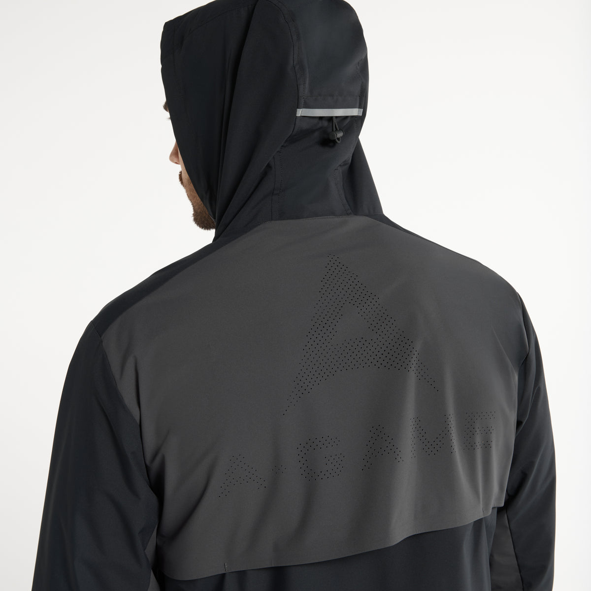 Men's Panelled Lightweight Jacket - Black / Dk Charcoal