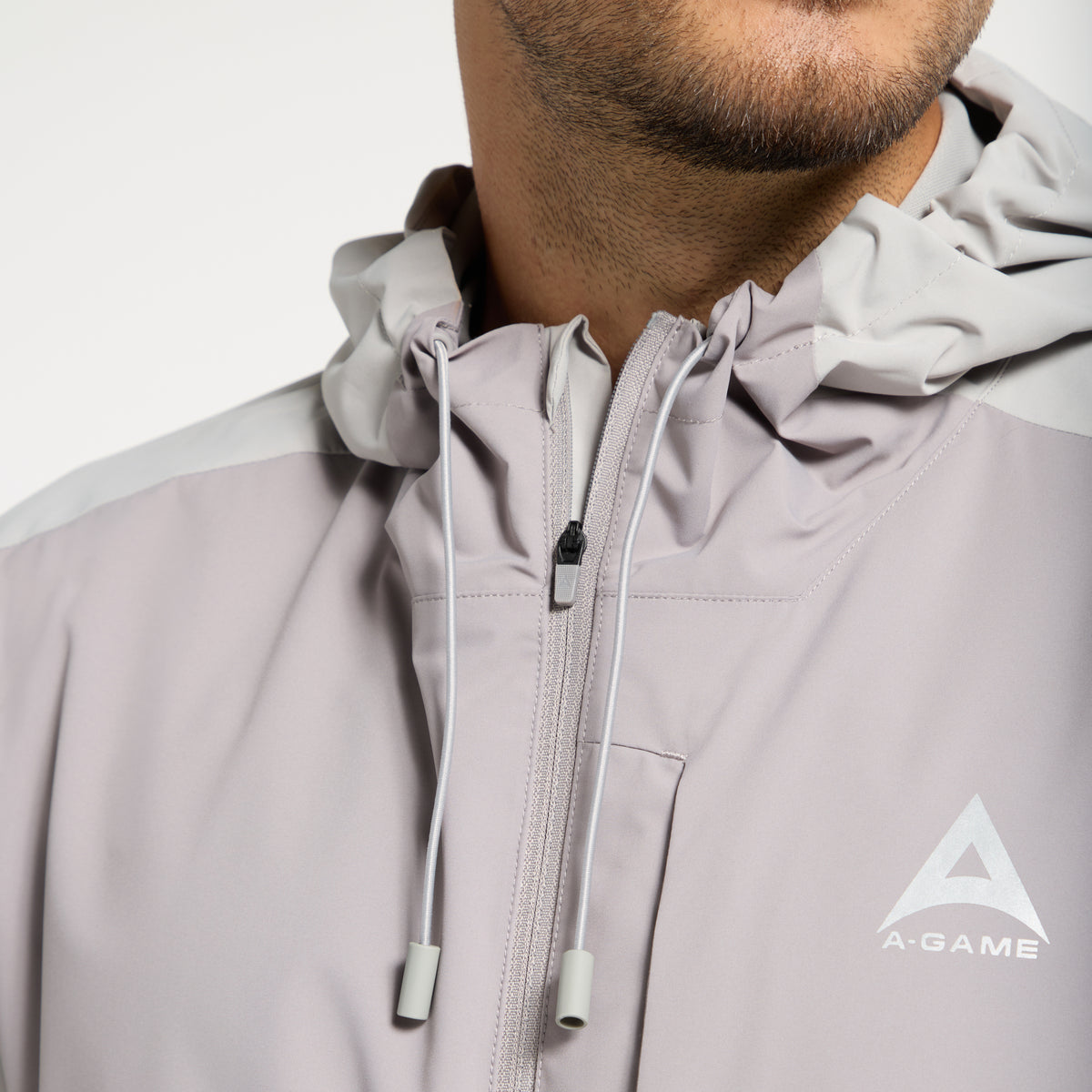 Men's Panelled Lightweight Jacket - Grey / Dk Grey
