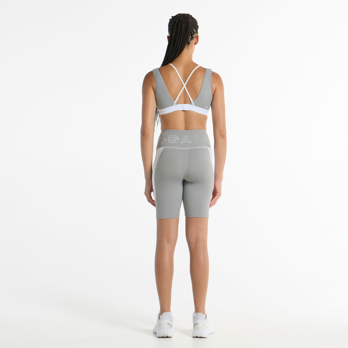 Women's Layered Sports Bra - White/Grey