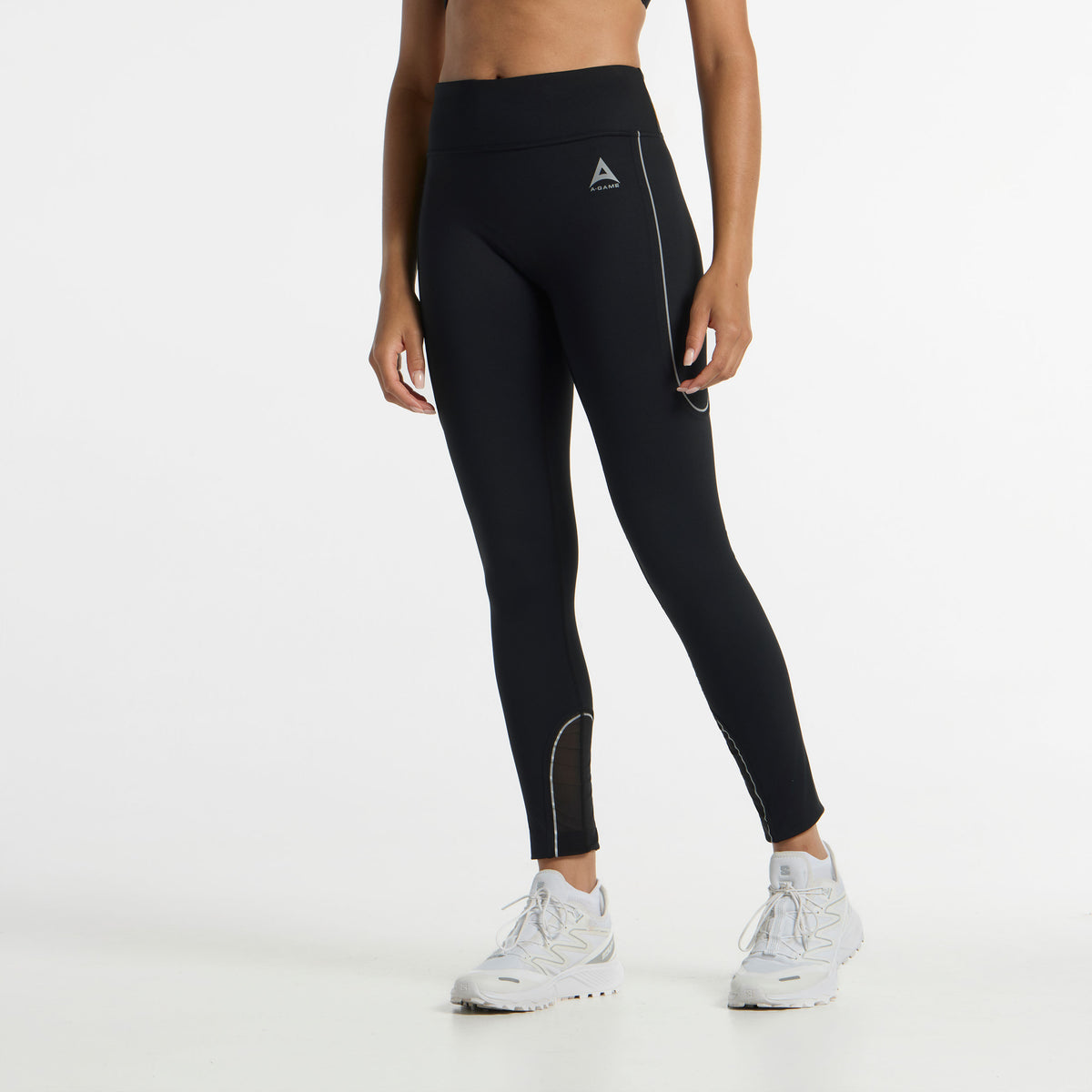 Women's Reflective Running Leggings - Black
