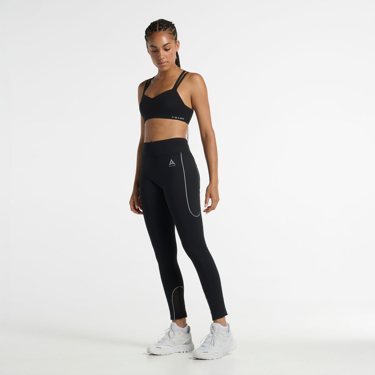 Women's Reflective Running Leggings - Black