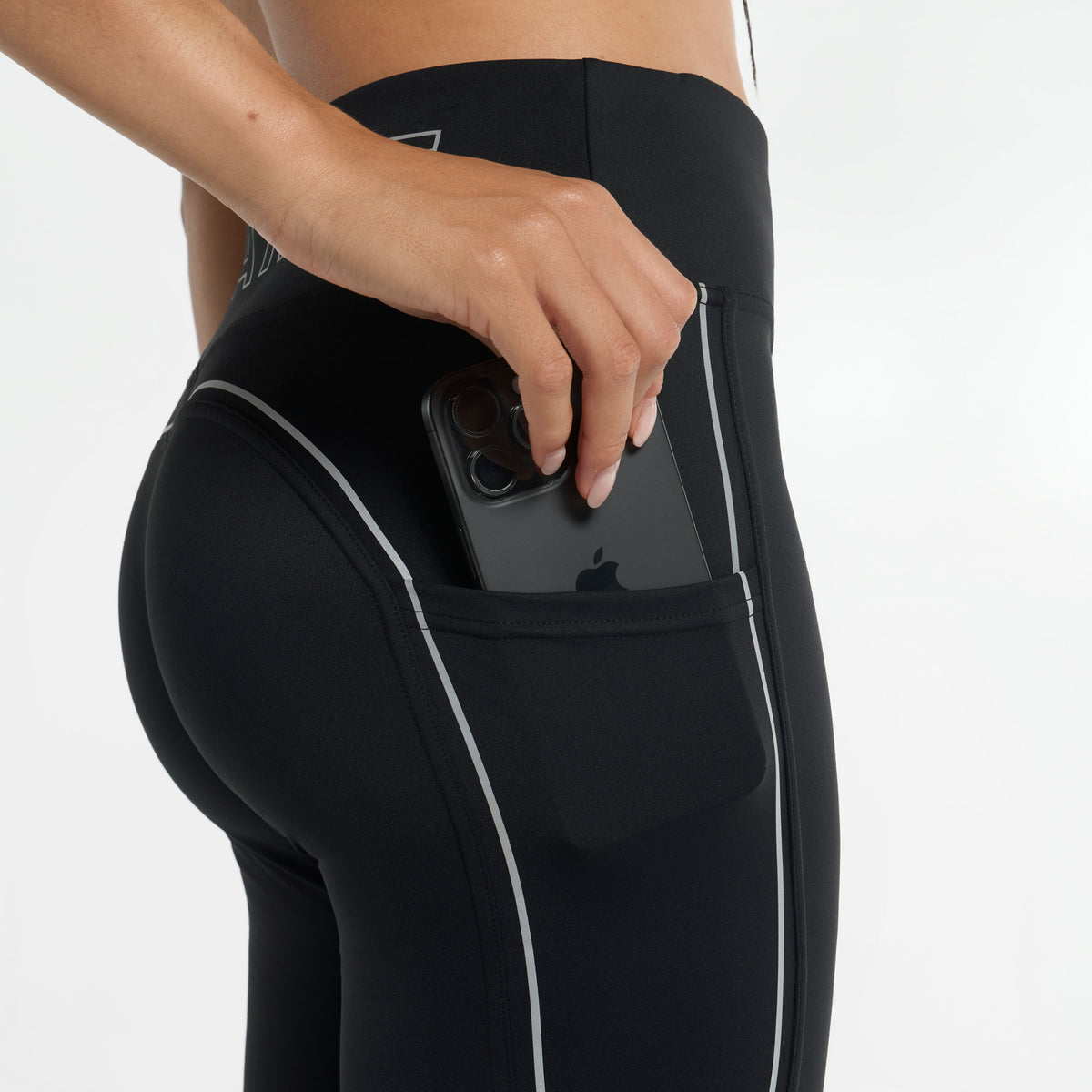 Women's Reflective Running Leggings - Black