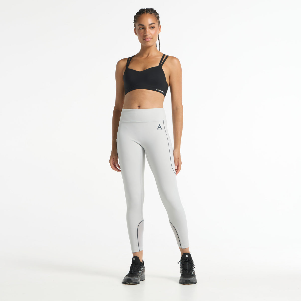 Women's Reflective Running Leggings - Grey