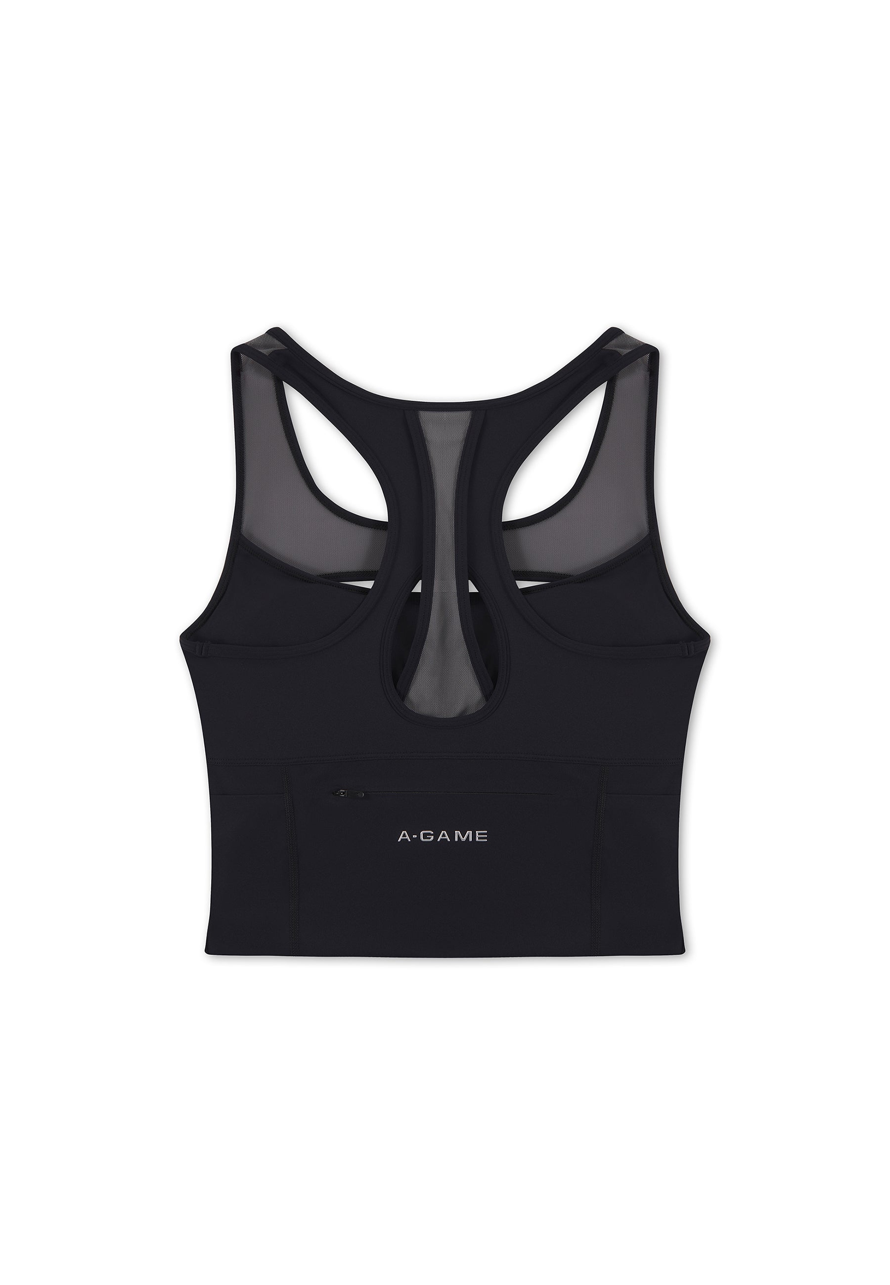 Women's Medium Support Mesh Overlay Sports Bra - Black