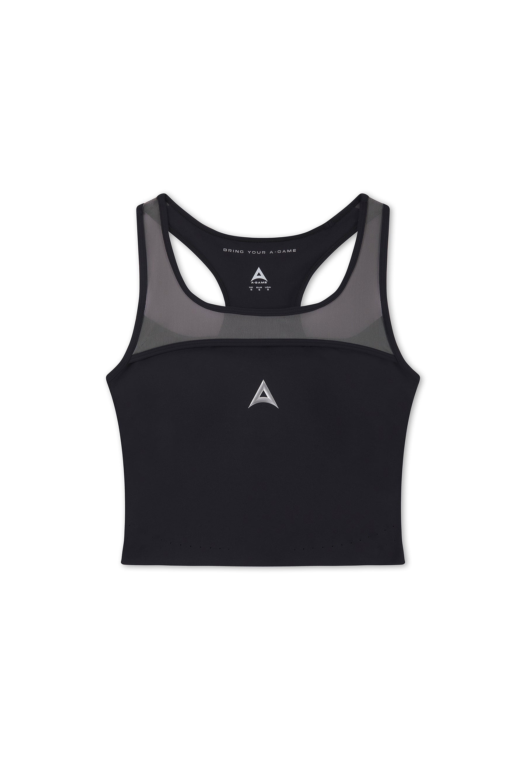 Women's Medium Support Mesh Overlay Sports Bra - Black