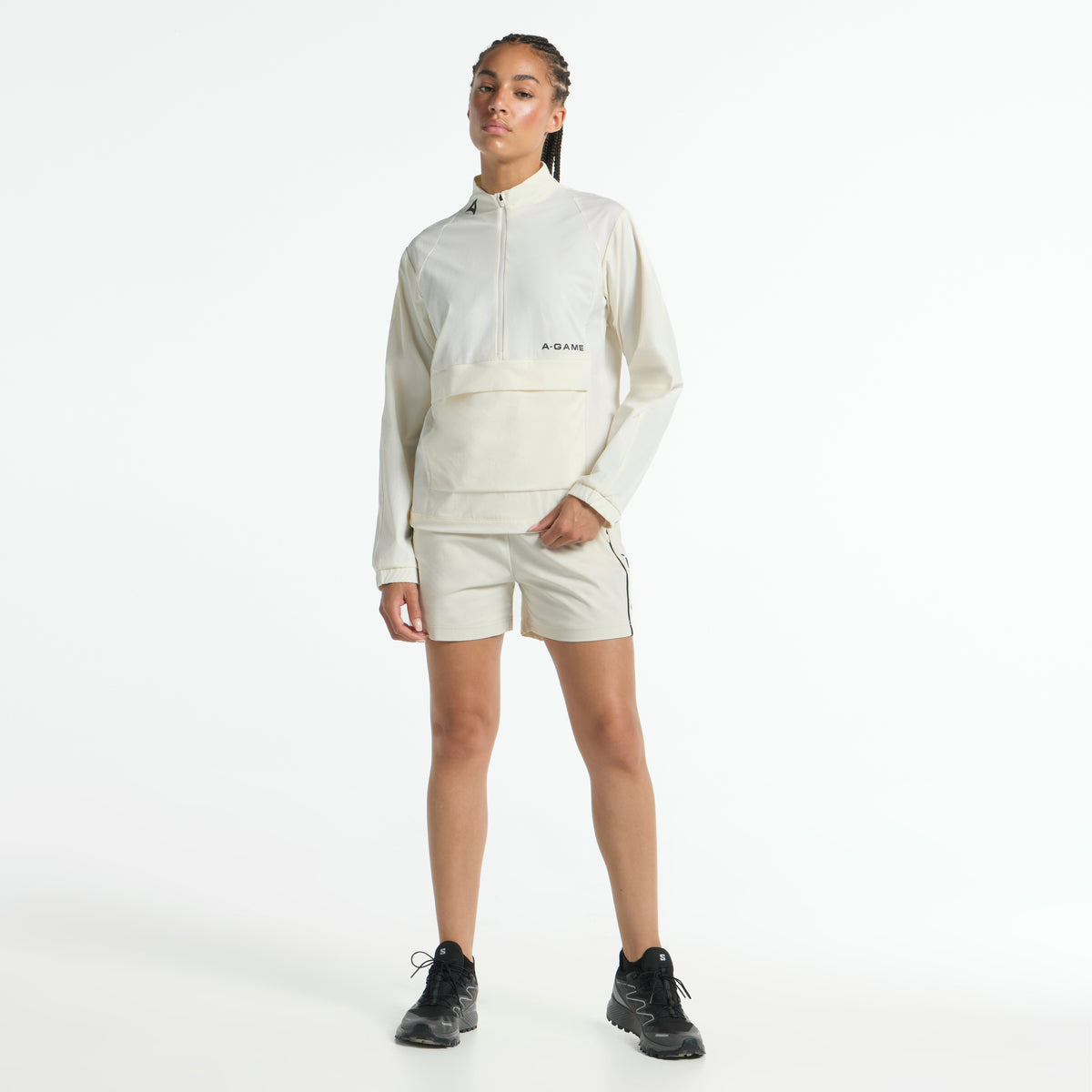 Women's Half Zip Pullover Jacket - Ecru