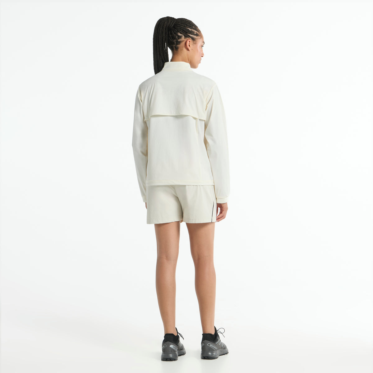 Women's Half Zip Pullover Jacket - Ecru