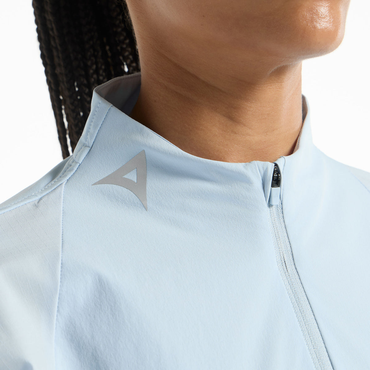 Women's Half Zip Pullover Jacket - Pale Blue