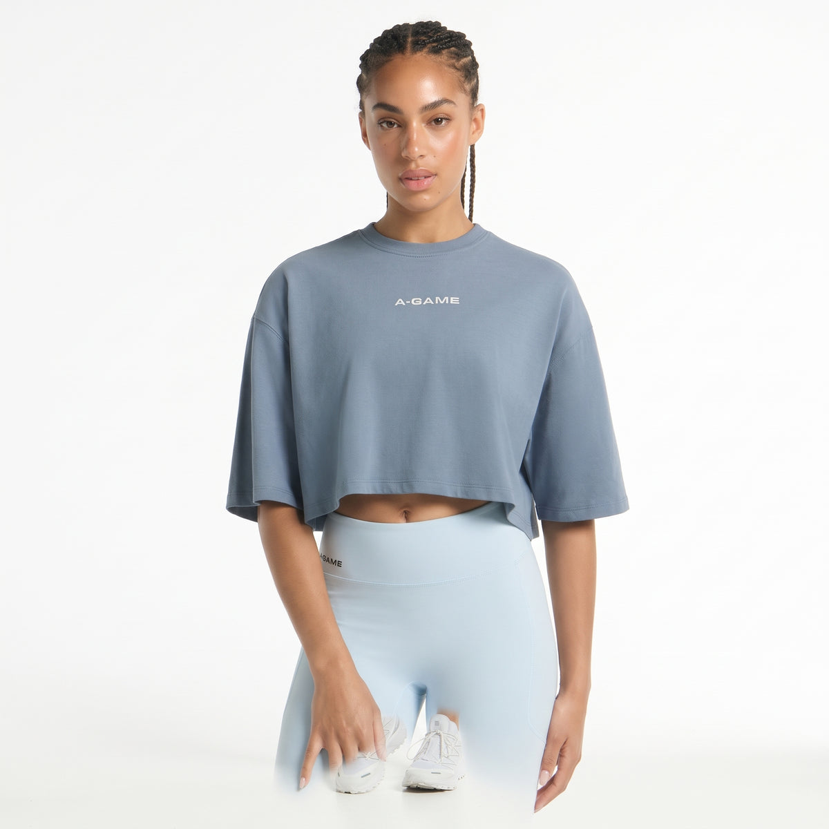 Women's Relaxed Cropped T-Shirt - Elemental Blue