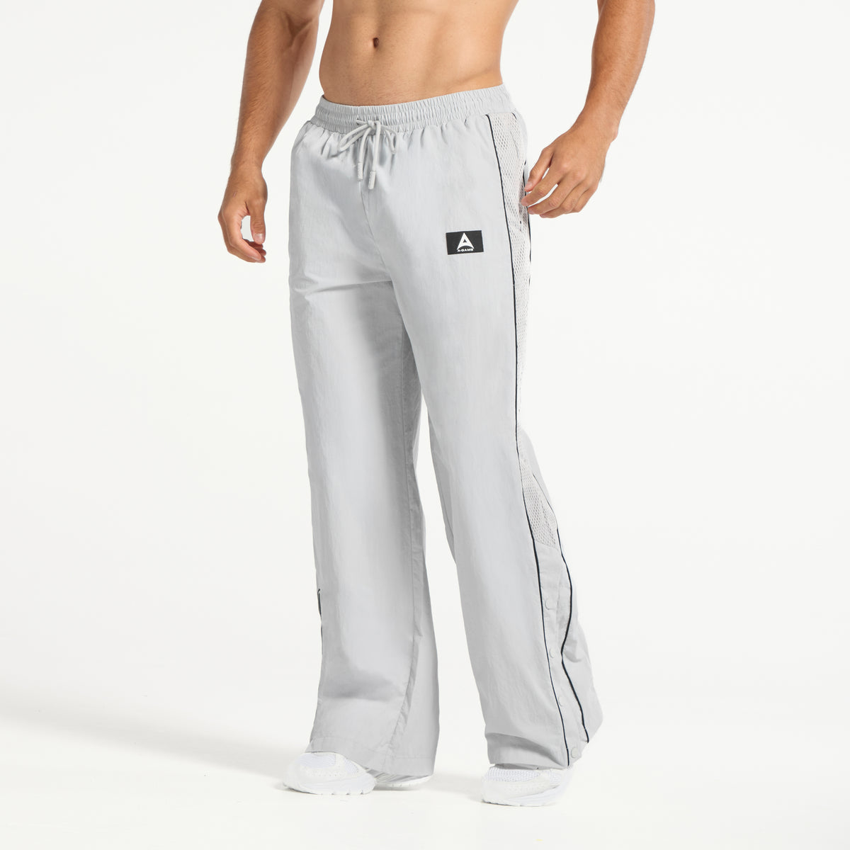 Men's Woven Tech Popper Pants - Grey