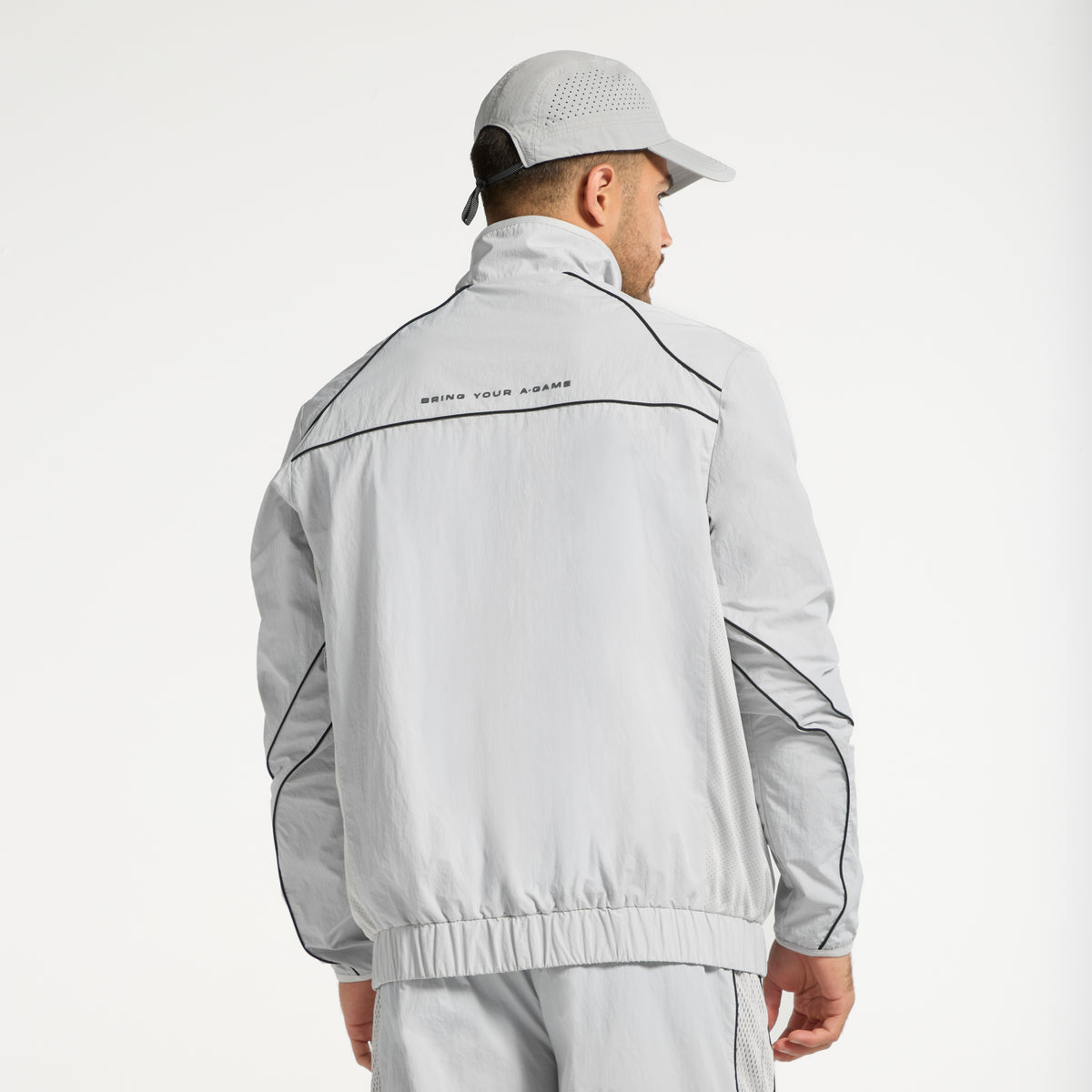 Men's Woven Tech Track Jacket - Grey