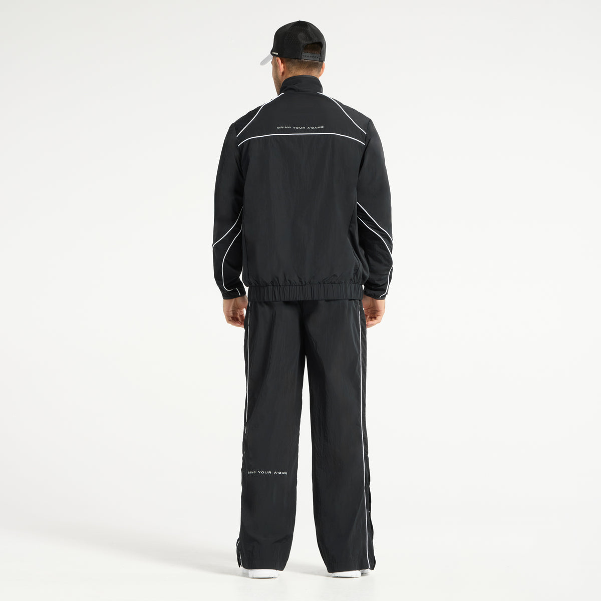 Men's Woven Tech Track Jacket - Black