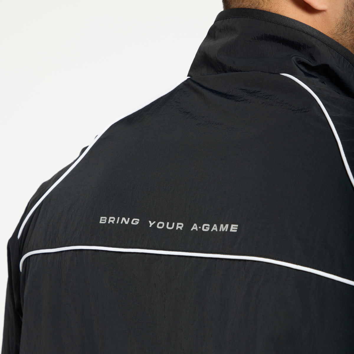 Men's Woven Tech Track Jacket - Black