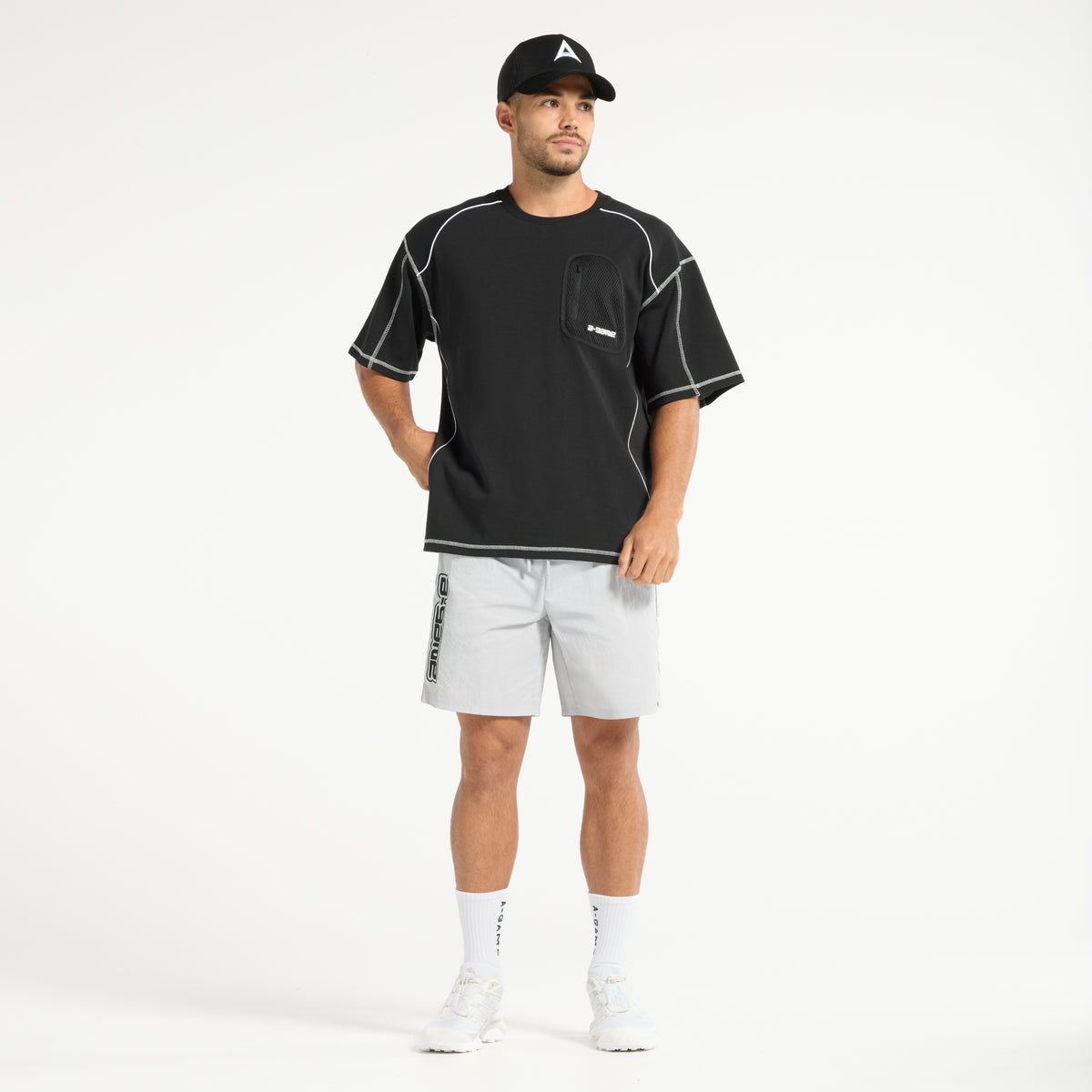 Men's Seam Detail Tech T-Shirt - Black