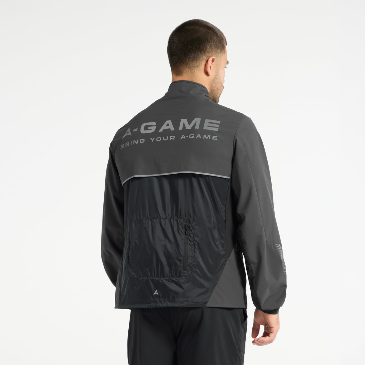 Men's Lightweight Windbreaker Jacket - Dk Charcoal / Black