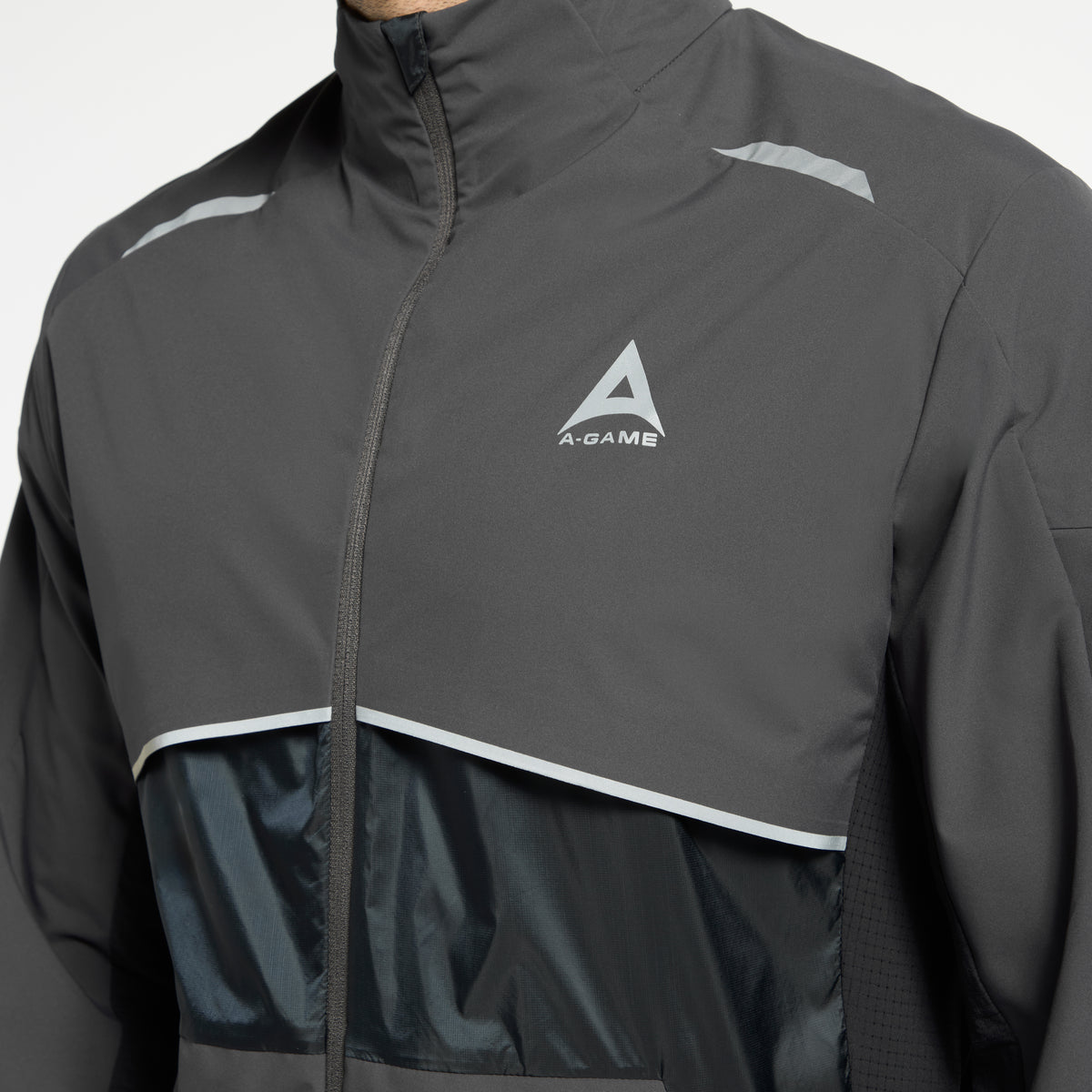 Men's Lightweight Windbreaker Jacket - Dk Charcoal / Black