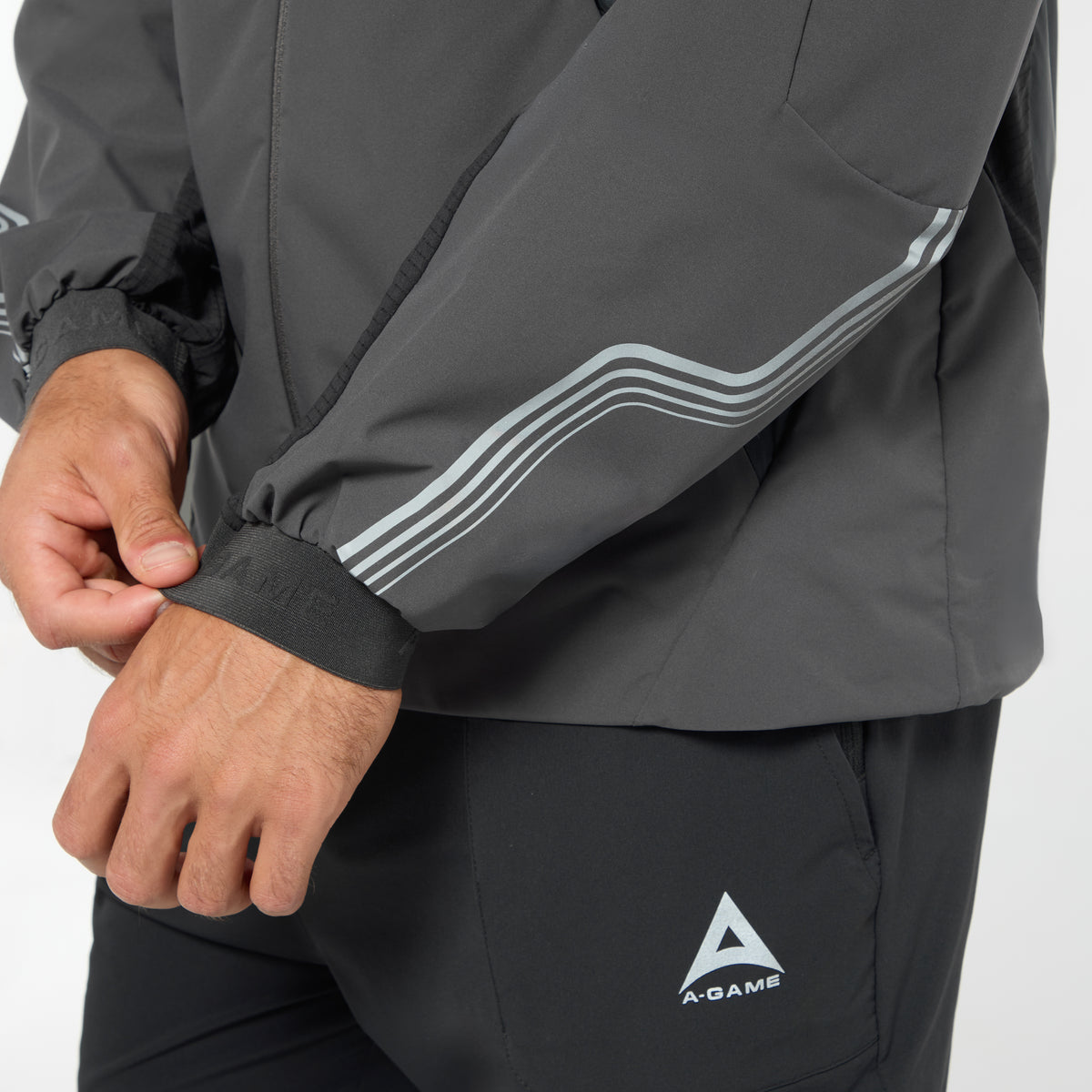 Men's Lightweight Windbreaker Jacket - Dk Charcoal / Black