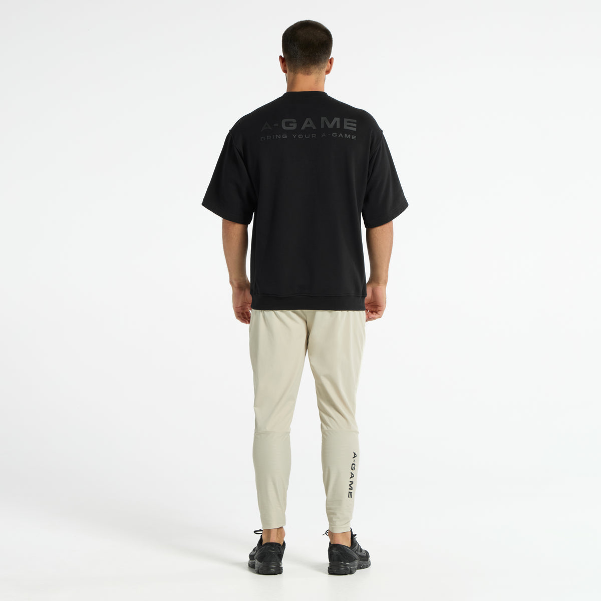 Men's Short Sleeve Sweatshirt - Black