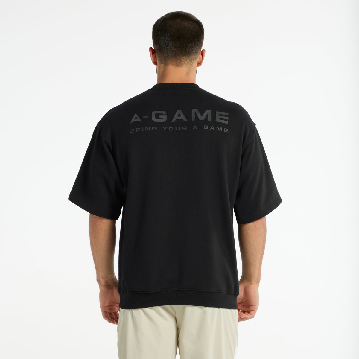 Men's Short Sleeve Sweatshirt - Black