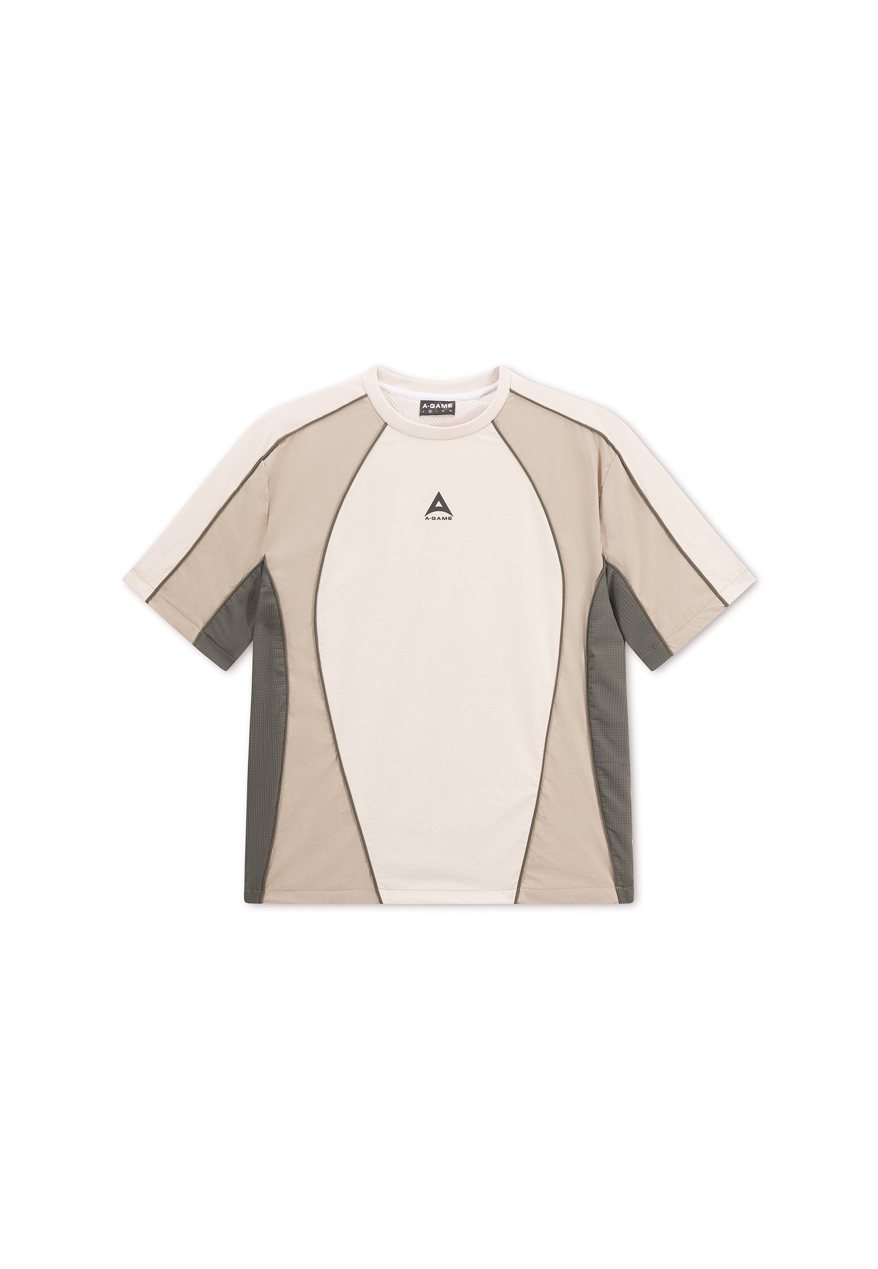 Men's Textured T-Shirt - Beige / Mid Brown