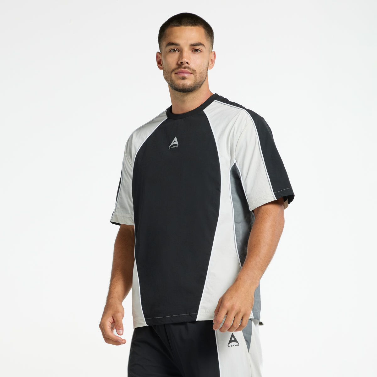 Men's Textured T-Shirt - Black / Light Grey