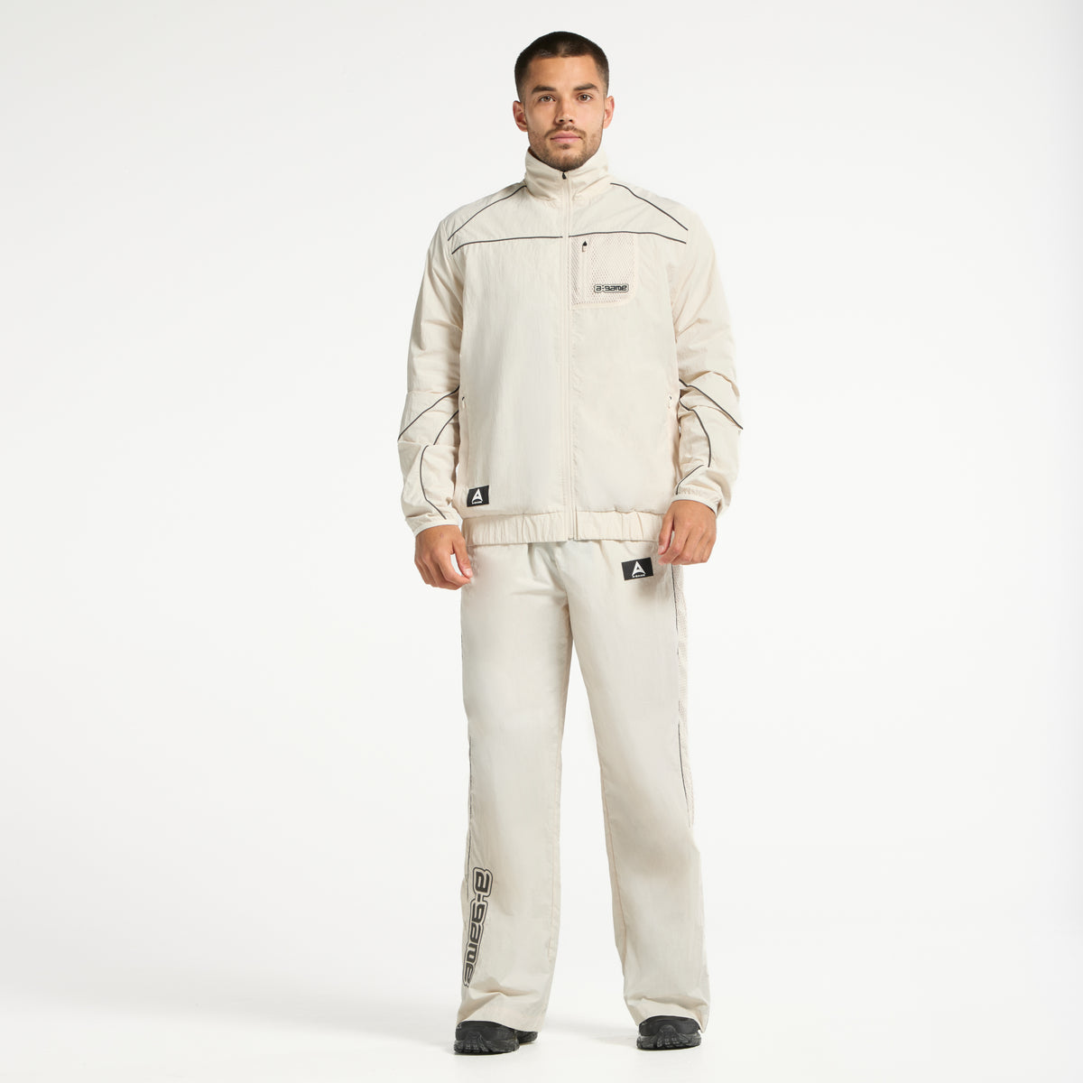Men's Woven Tech Track Jacket - Beige