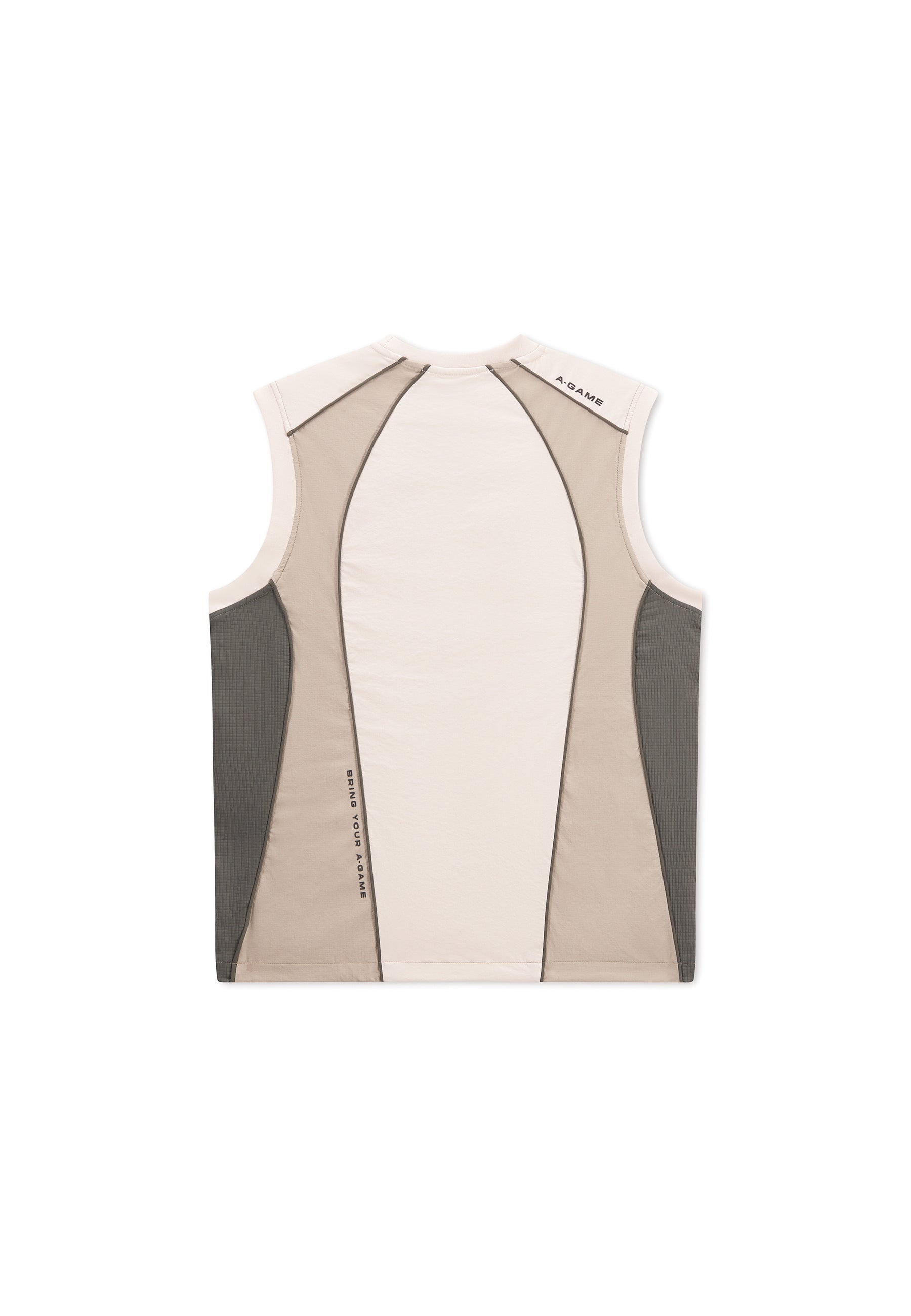 Men's Textured Vest - Beige / Mid Brown