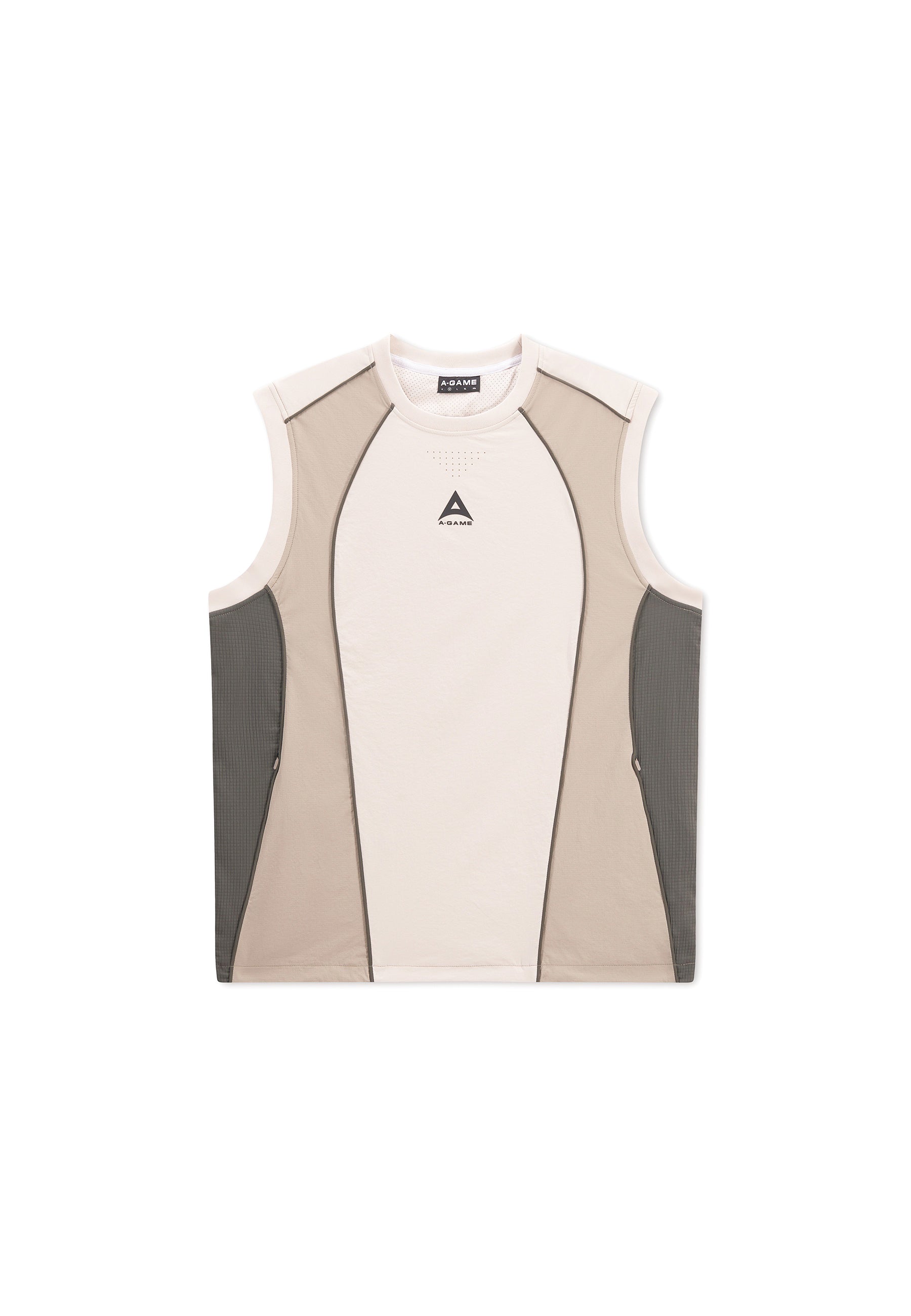 Men's Textured Vest - Beige / Mid Brown