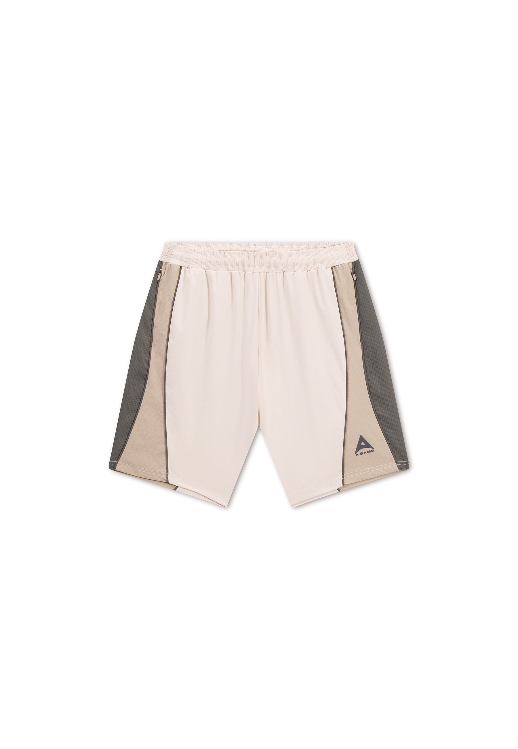 Men's Textured Shorts - Beige / Mid Brown