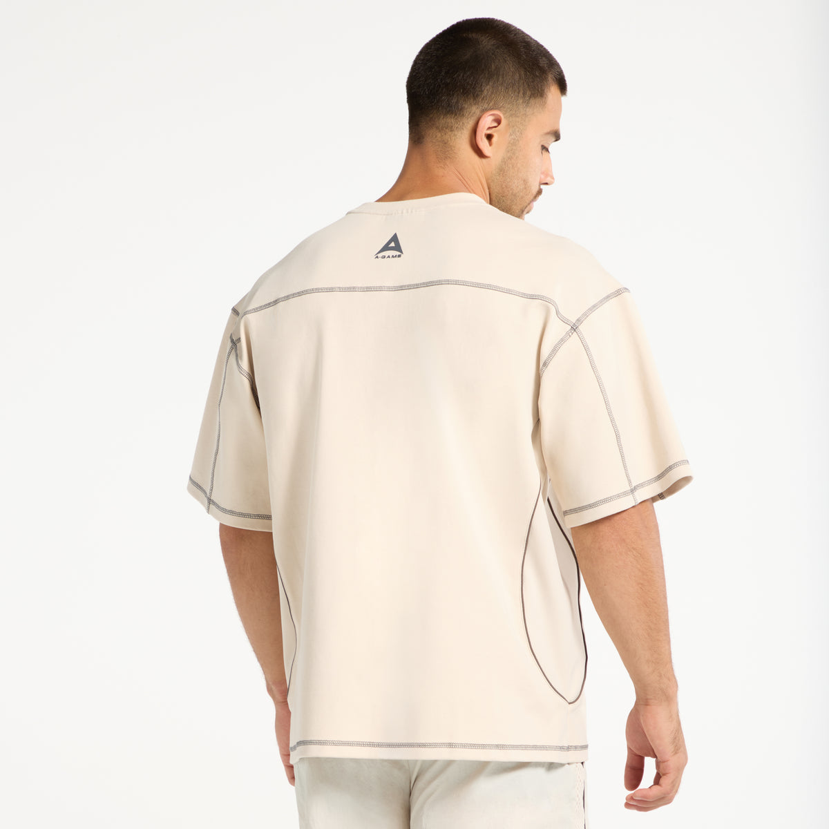 Men's Seam Detail Tech T-Shirt - Beige
