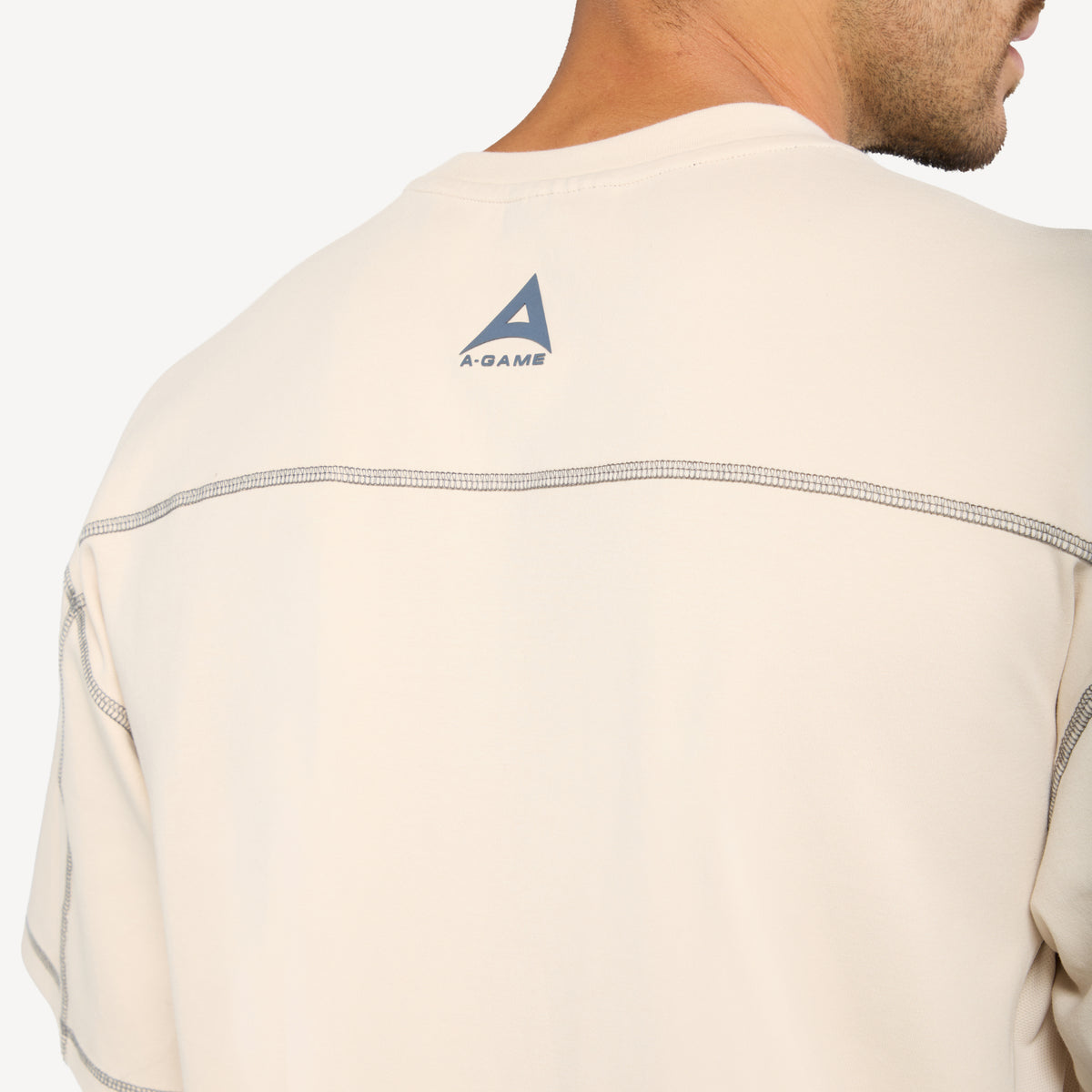 Men's Seam Detail Tech T-Shirt - Beige
