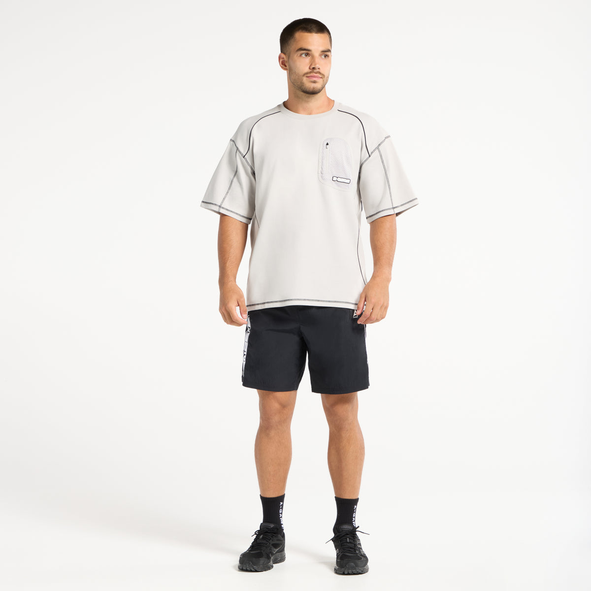 Men's Seam Detail Tech T-Shirt - Grey