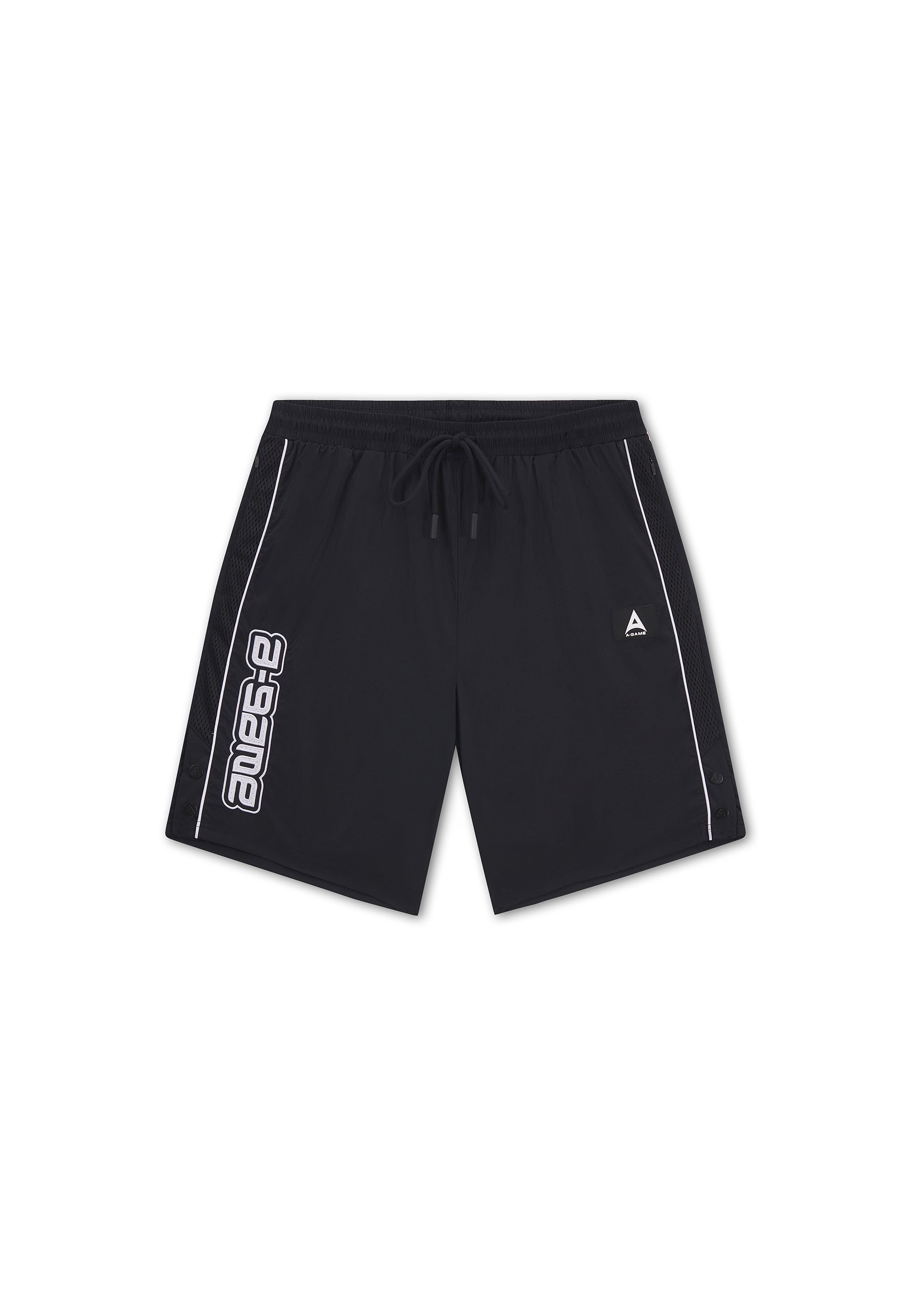 Men's Woven Tech Popper Shorts - Black